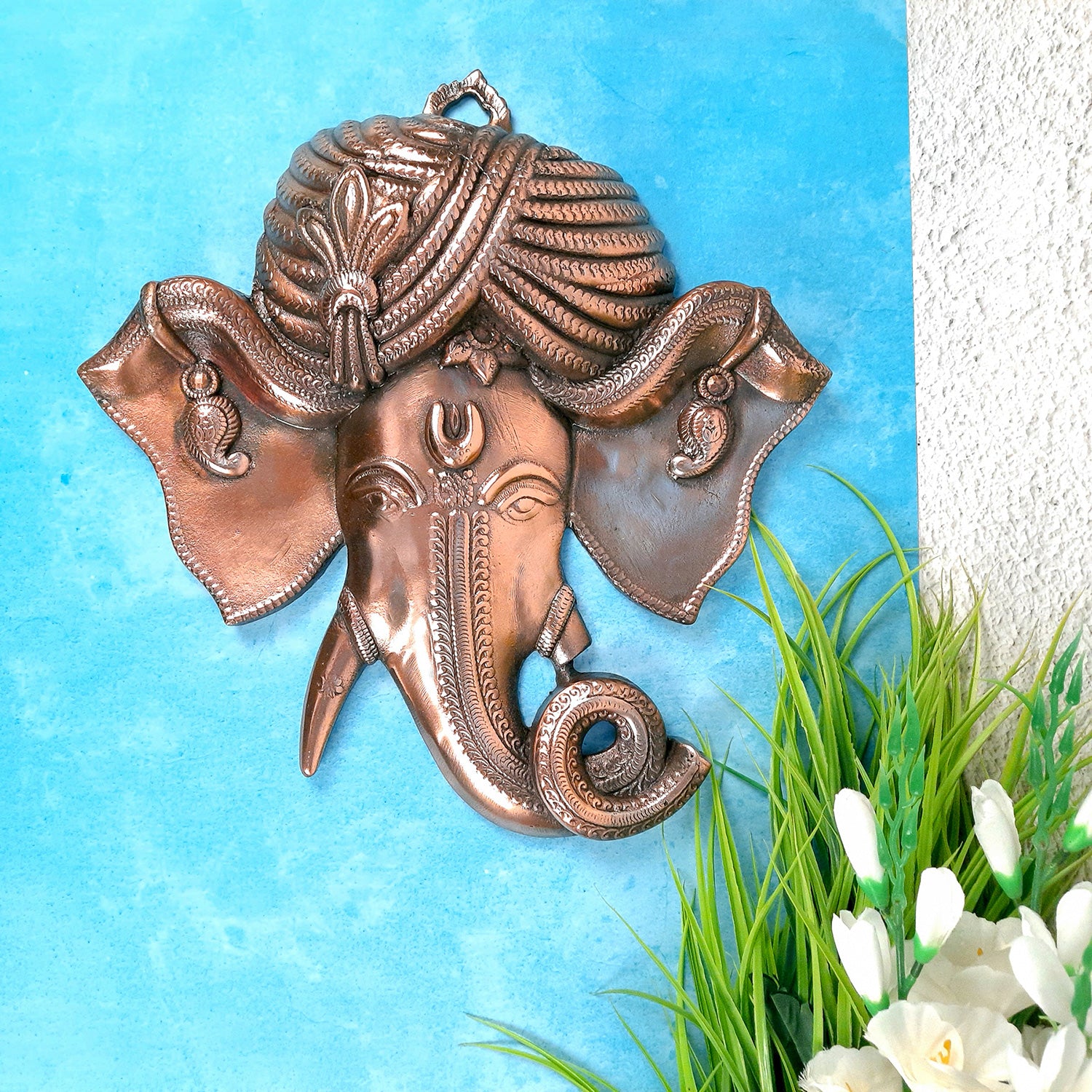 Ganesh Wall Hanging | Lord Ganesha Wall Statue - for Home & Office Decor |Wedding & House Warming Gift - 17 inch-Apkamart