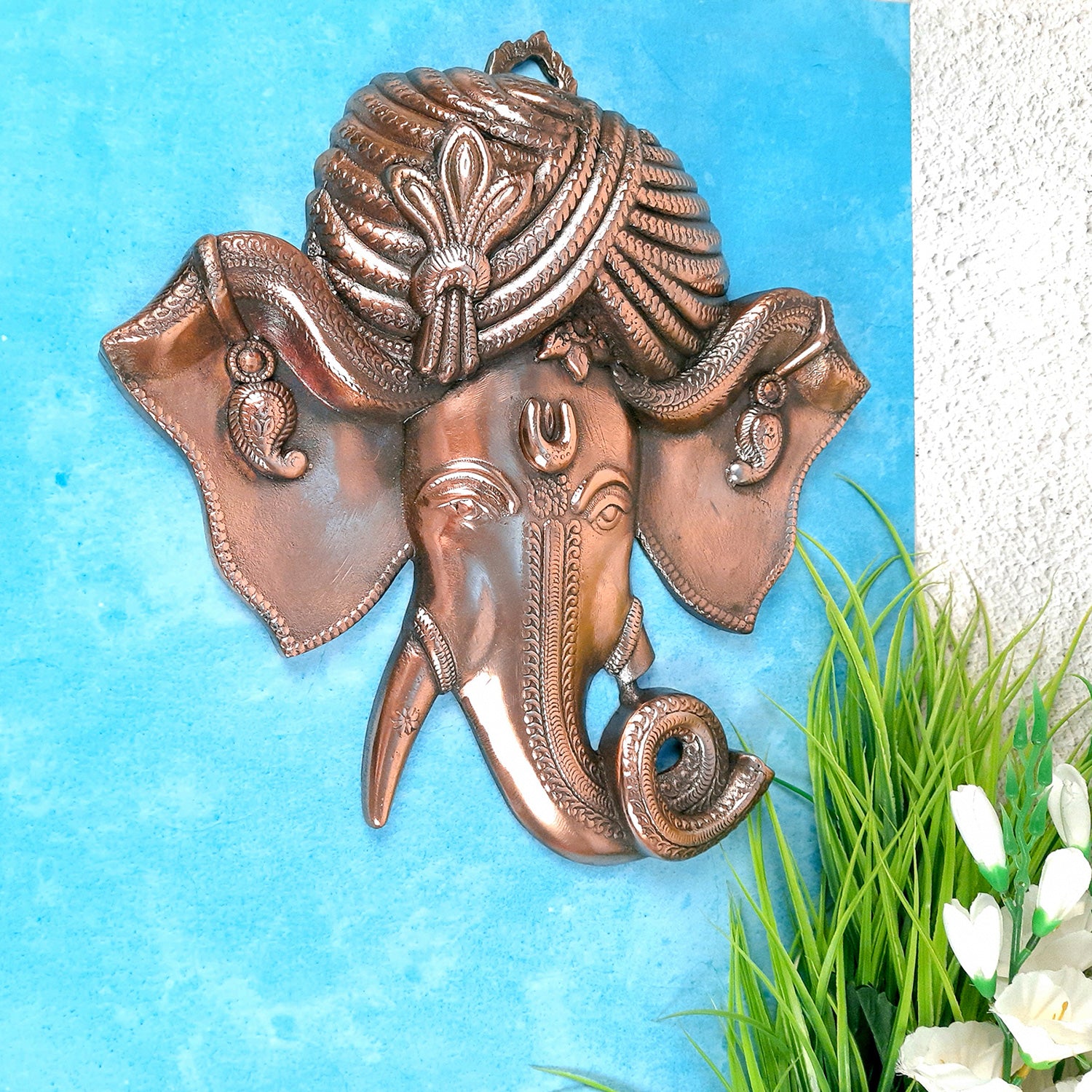 Ganesh Wall Hanging | Lord Ganesha Wall Statue - for Home & Office Decor |Wedding & House Warming Gift - 17 inch-Apkamart