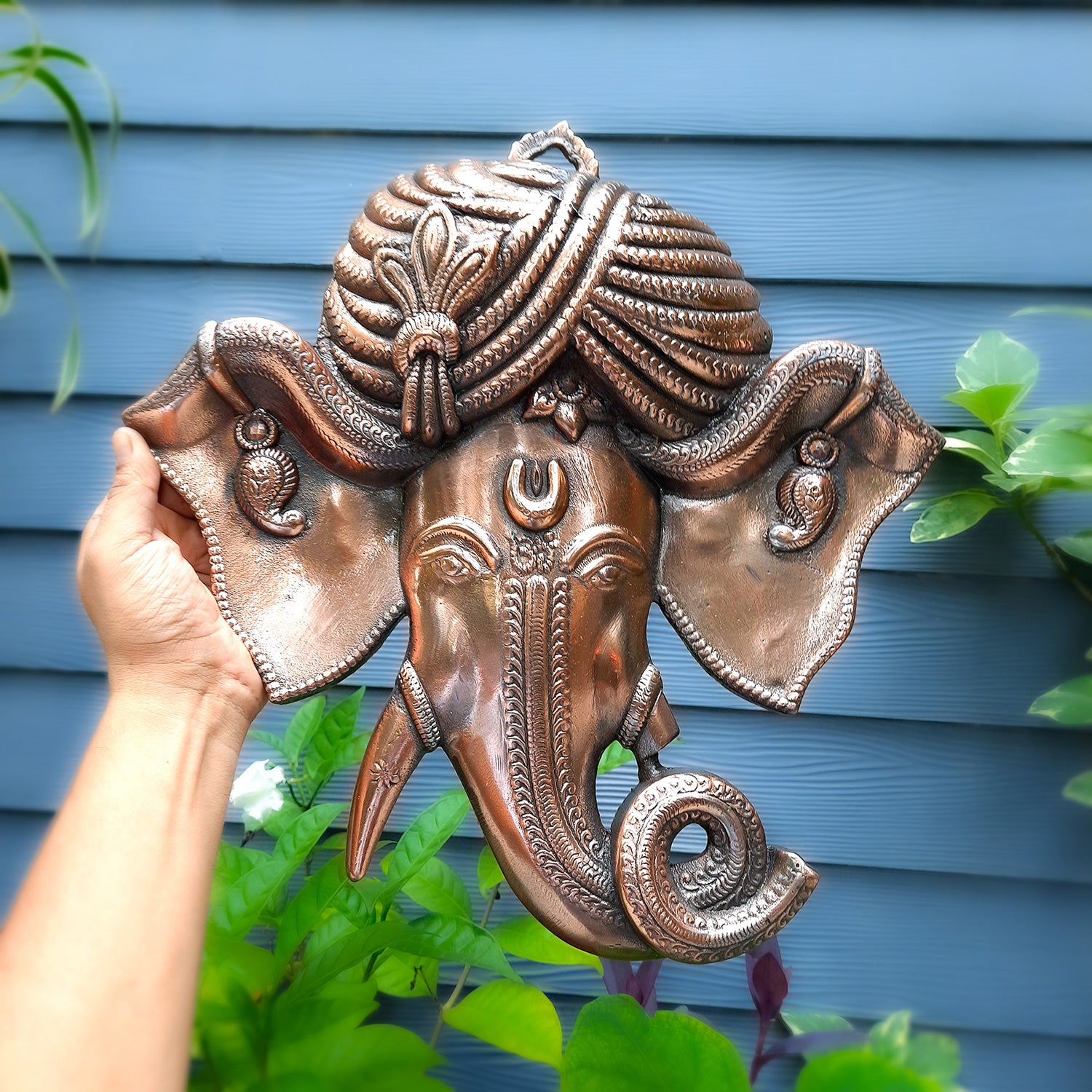 Ganesh Wall Hanging | Lord Ganesha Wall Statue - for Home & Office Decor |Wedding & House Warming Gift - 17 inch-Apkamart