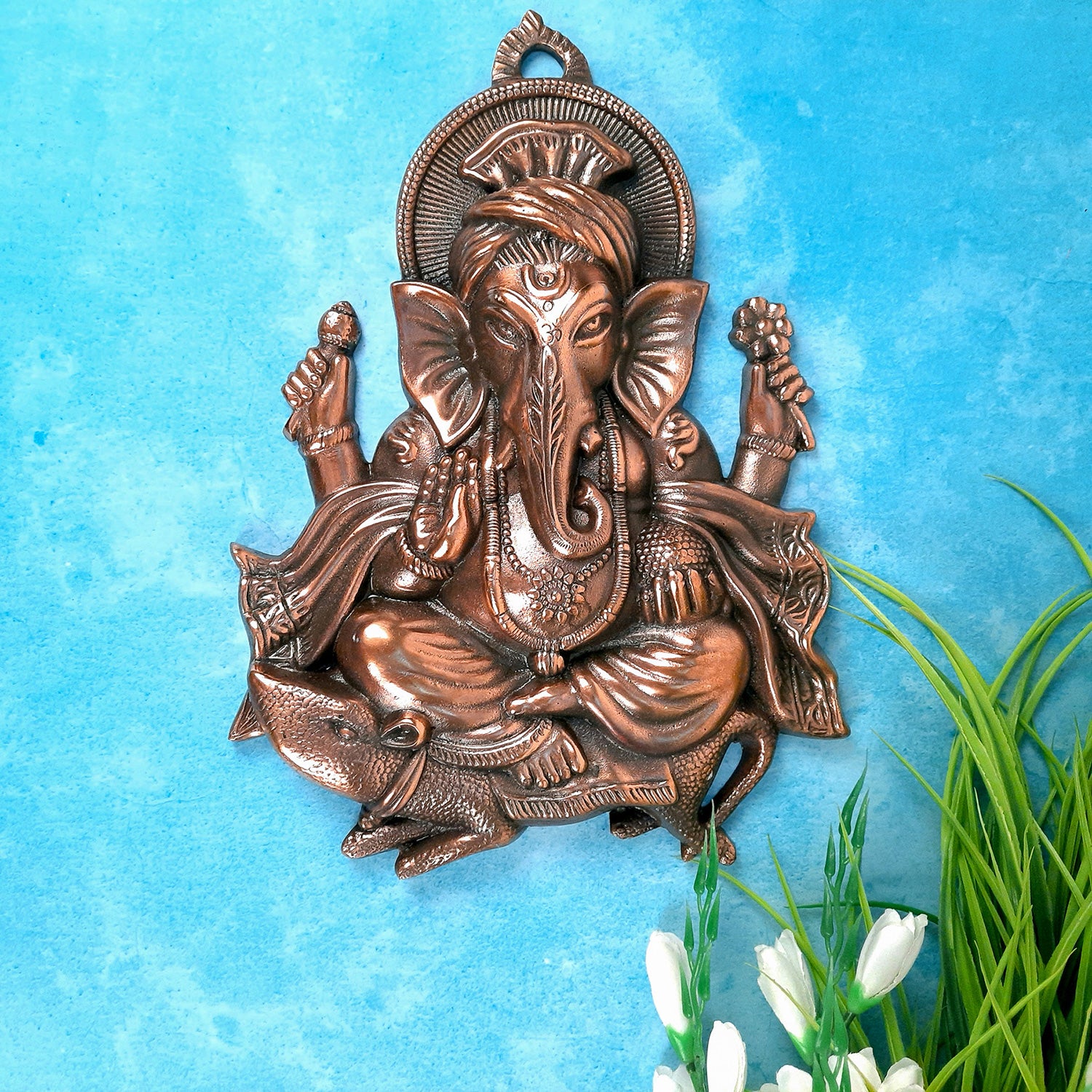 Ganesh Wall Hanging | Lord Ganesha Wall Art for Home, Living Room & Office | Antique Ganesha for Religious Décor - 14 inch-Apkamart