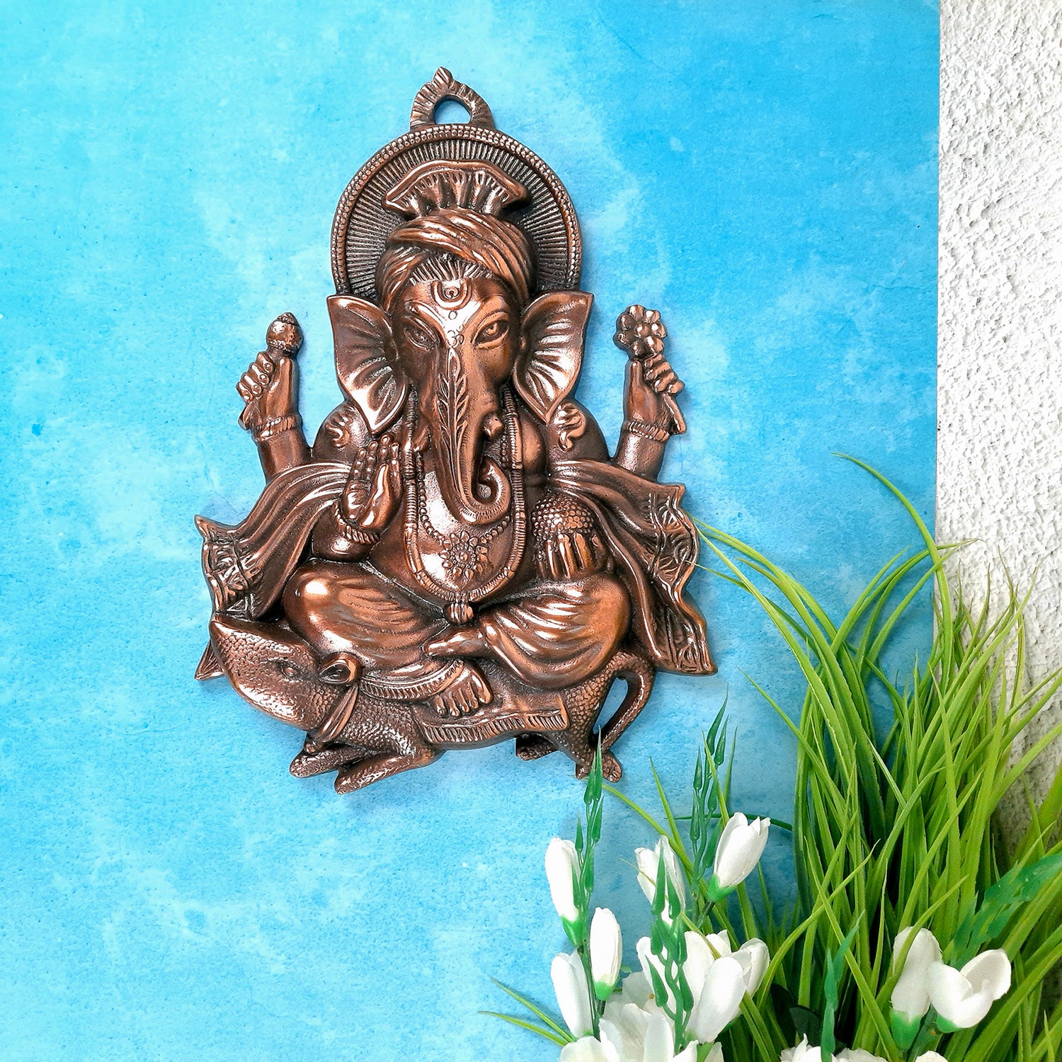 Ganesh Wall Hanging | Lord Ganesha Wall Art for Home, Living Room & Office | Antique Ganesha for Religious Décor - 14 inch-Apkamart