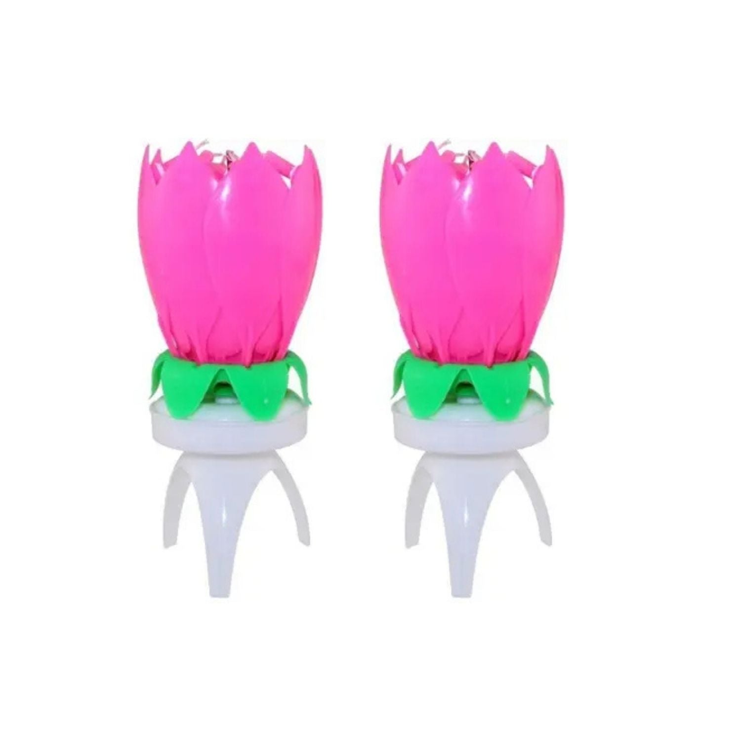 Lotus Design Birthday Candle for Cake Decoration | Decorative Birthday Candle for Kids Birthday Parties, Home Celebrations - 4 Inch - Apkamart #Style_Pack Of 2