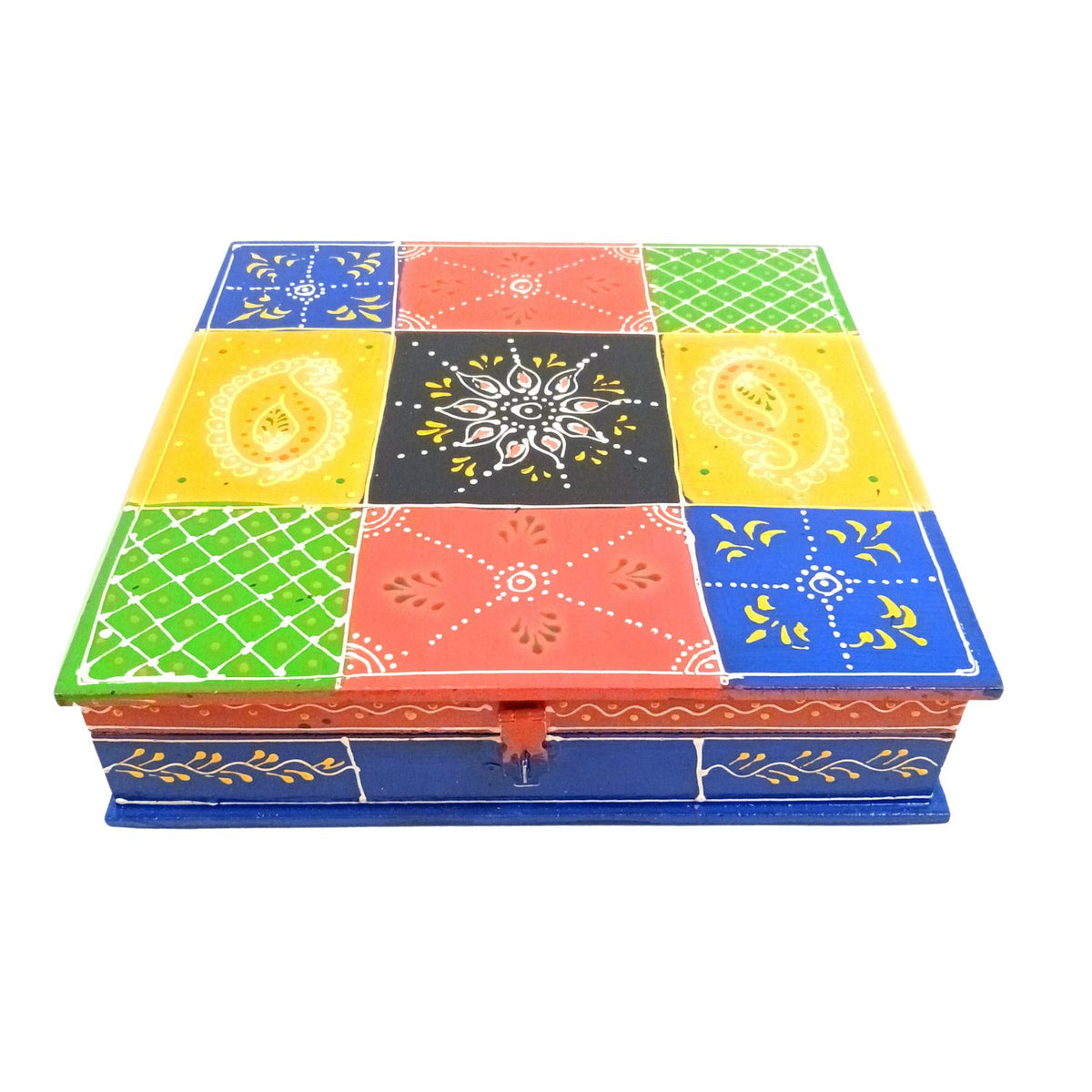 Wooden Dry Fruit Box - 6 Compartment- 10 Inch