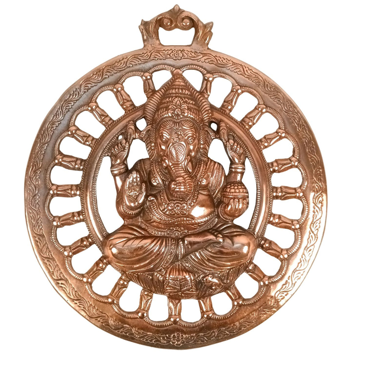 Ganesha Wall Hanging Metal Religious Wall Decor β 17 Inch-Apkamrt