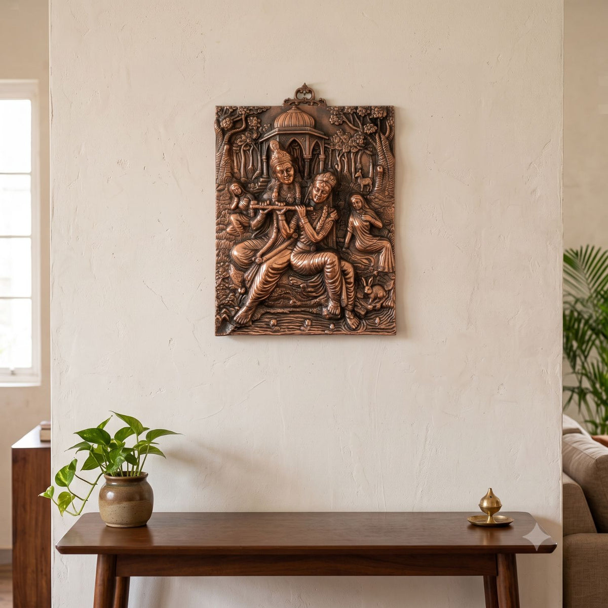 Radha Krishna Wall Hanging For Home Decor - 20 Inch-apkamart