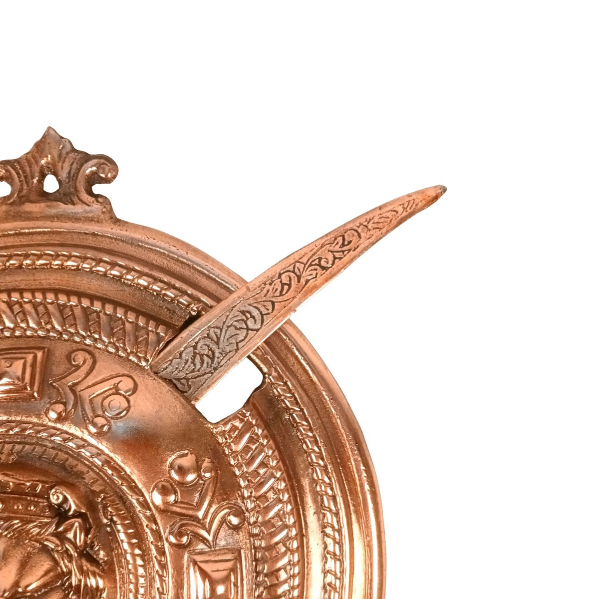 Lion Face Dhal Talwar Sword & Shield Wall Hanging – 15 Inch