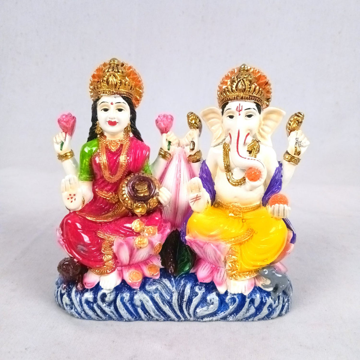 Lakshmi Ganesha Statue Idol with Coin Pot For Diwali Pooja – 6 Inch