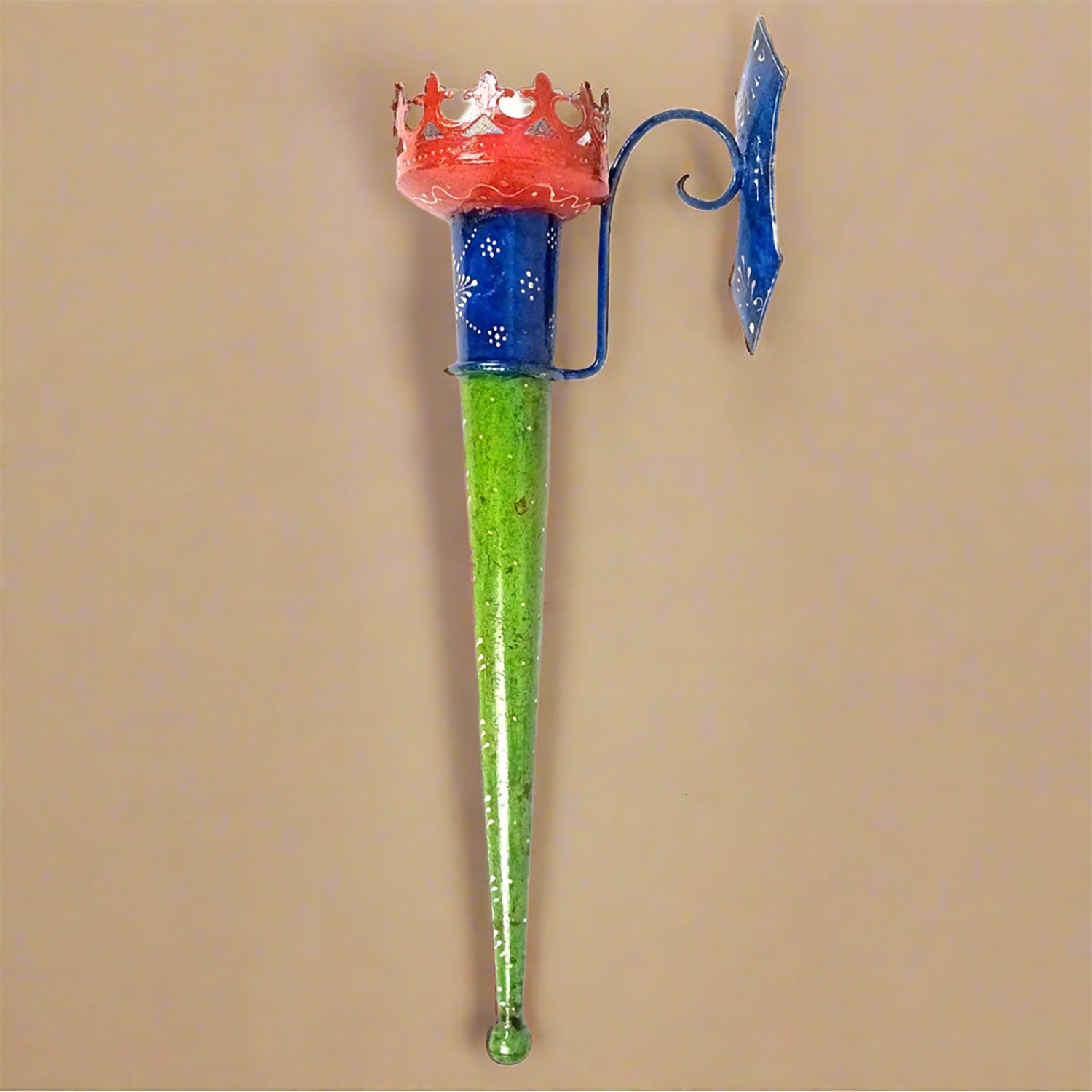 Mashal Candle Holder Stand | Mashaal Tea Light Shaped Torch With Antique Finish - For Home & Rustic Wall Decor, Living Room - 21 Inch (Pack Of 2) - Apkamart