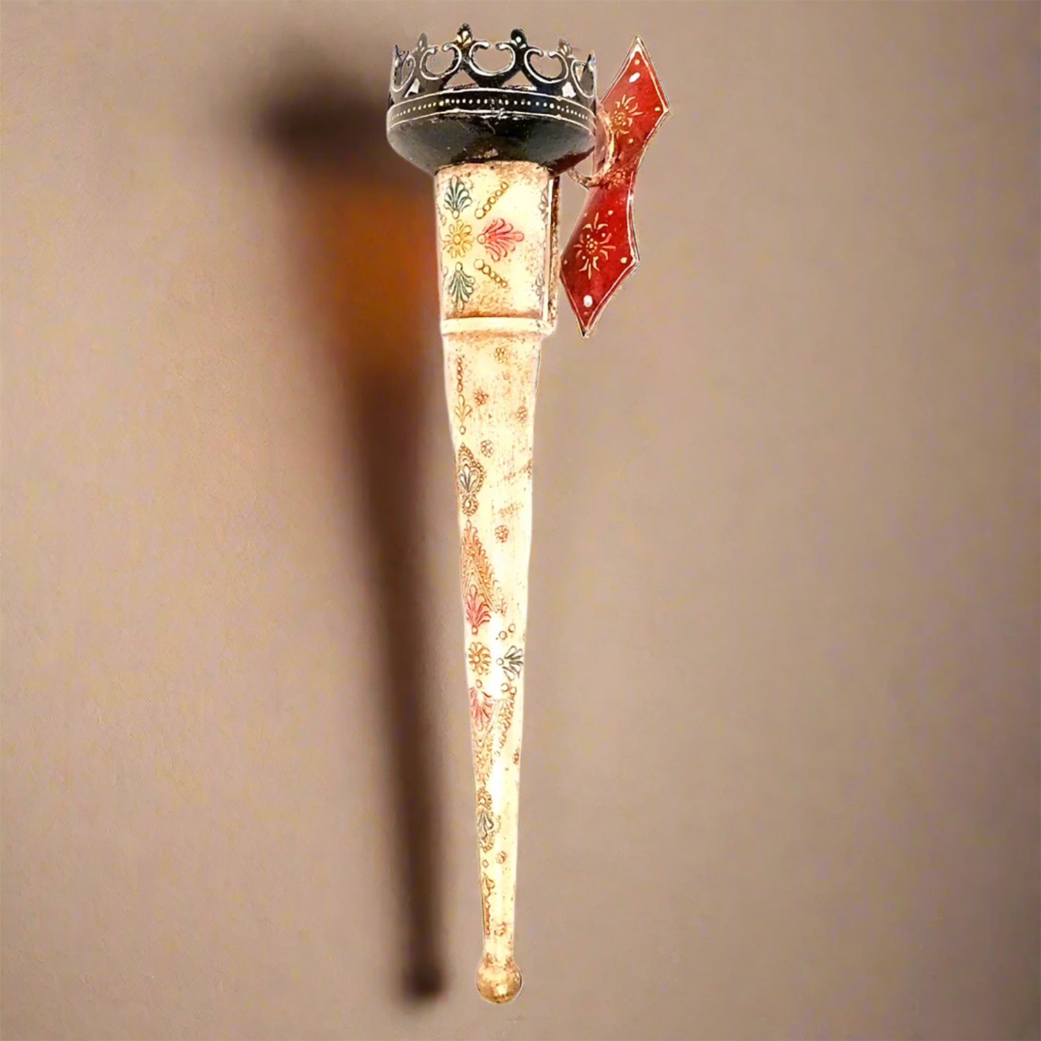 Mashaal Tea Light Candle Holder | Rustic Mashaal Iron Torch With Antique Finish - For Vintage Decor, Home, Hotels, Resorts, Restaurants - 25 Inch (Pack Of 2) - Apkamart