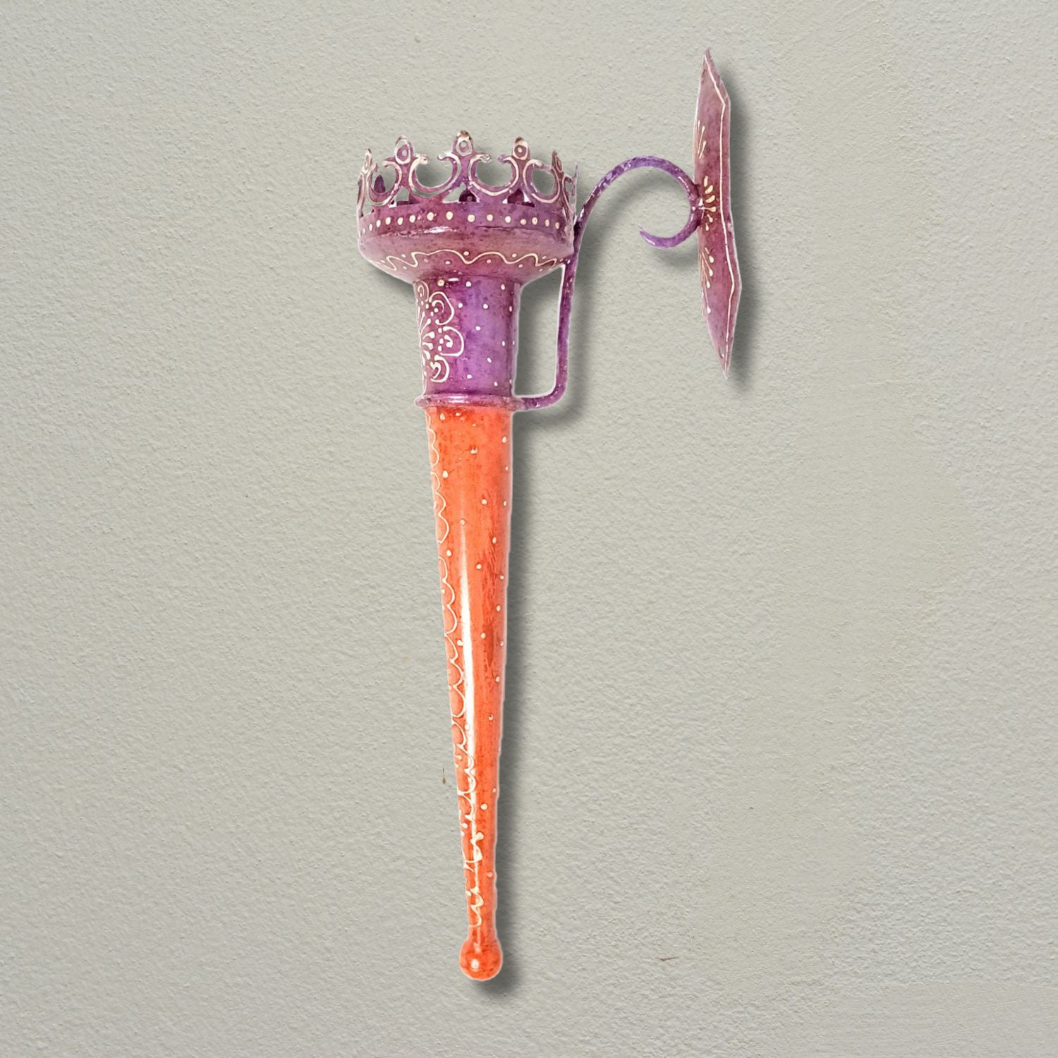 Mashaal Candle Holder | Rustic Mashaal Torch Shaped Tea Light Holder With Antique Finish - For Vintage Decor, Home, Hotels, Resorts, Restaurants - 18 Inch (Pack Of 2) - Apkamart