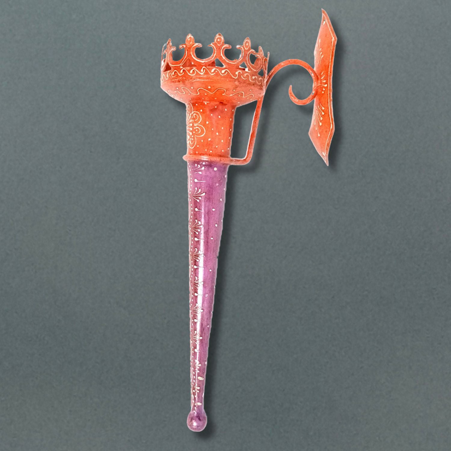 Mashal Candle Holder Stand | Mashaal Tea Light Shaped Torch With Antique Finish - For Home & Rustic Wall Decor, Living Room - 18 Inch - Apkamart