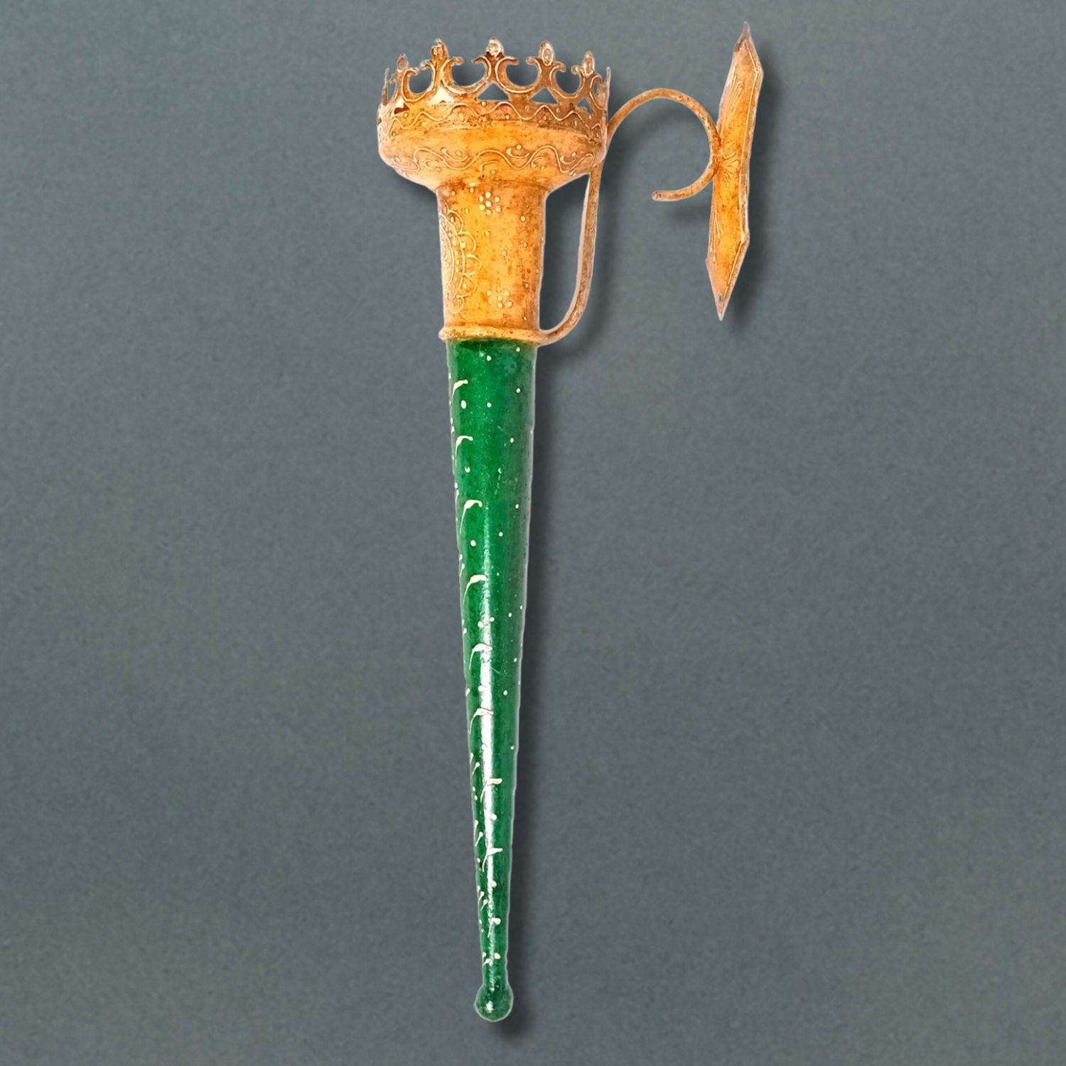 Mashal Tea Light Candle Holder Stand | Mashaal Olympic Iron Torch With Antique Finish - For Home & Rustic Wall Decor, Living Room - 18 Inch - Apkamart