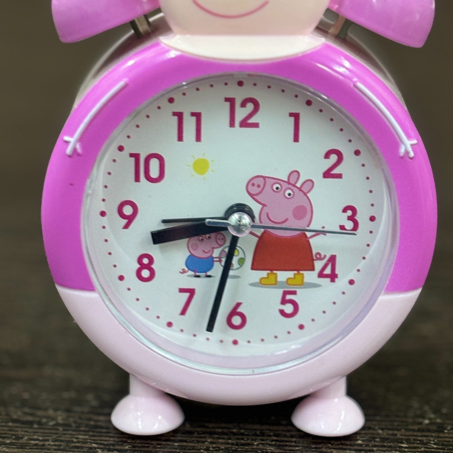Cartoon Kids Alarm Clock | Cute Bedside Table Clock for Boys & Girls | Easy-to-Use Wake-Up Clock for Kids Room & Study Table | Battery Operated - 6 Inch - Apkamart #Color_Pink