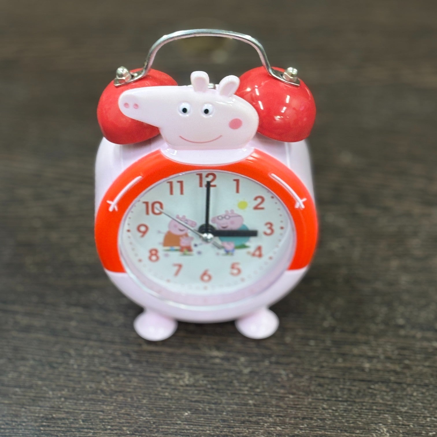 Cartoon Kids Alarm Clock | Cute Bedside Table Clock for Boys & Girls | Easy-to-Use Wake-Up Clock for Kids Room & Study Table | Battery Operated - 6 Inch - Apkamart #Color_Red