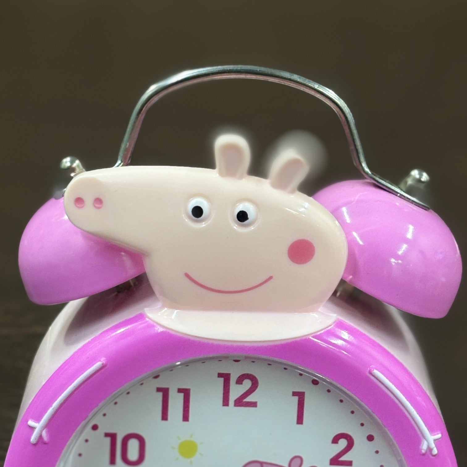 Cartoon Kids Alarm Clock | Cute Bedside Table Clock for Boys & Girls | Easy-to-Use Wake-Up Clock for Kids Room & Study Table | Battery Operated - 6 Inch - Apkamart #Color_Pink