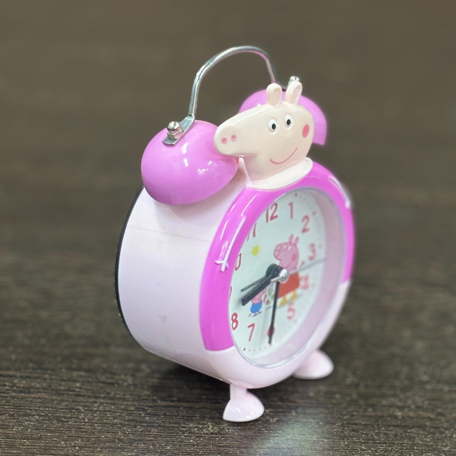 Cartoon Kids Alarm Clock | Cute Bedside Table Clock for Boys & Girls | Easy-to-Use Wake-Up Clock for Kids Room & Study Table | Battery Operated - 6 Inch - Apkamart #Color_Pink