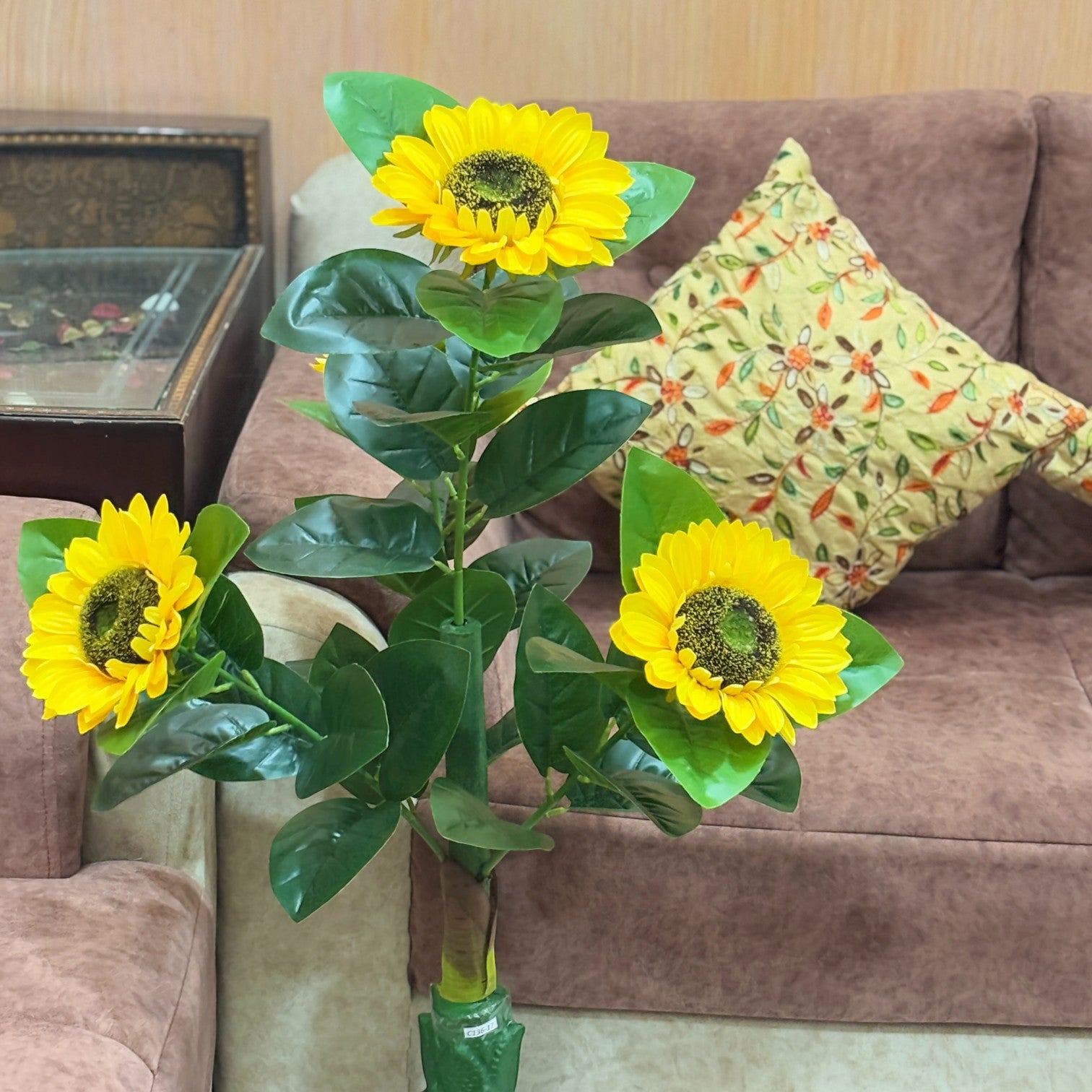 Artificial Leaf Tree | Faux Leaf Vine Plant | Decorative Plant Bush for Home Office Balcony Living Room Indoor Outdoor Tabletop | Diwali Decor & Gifting - 41 Inch