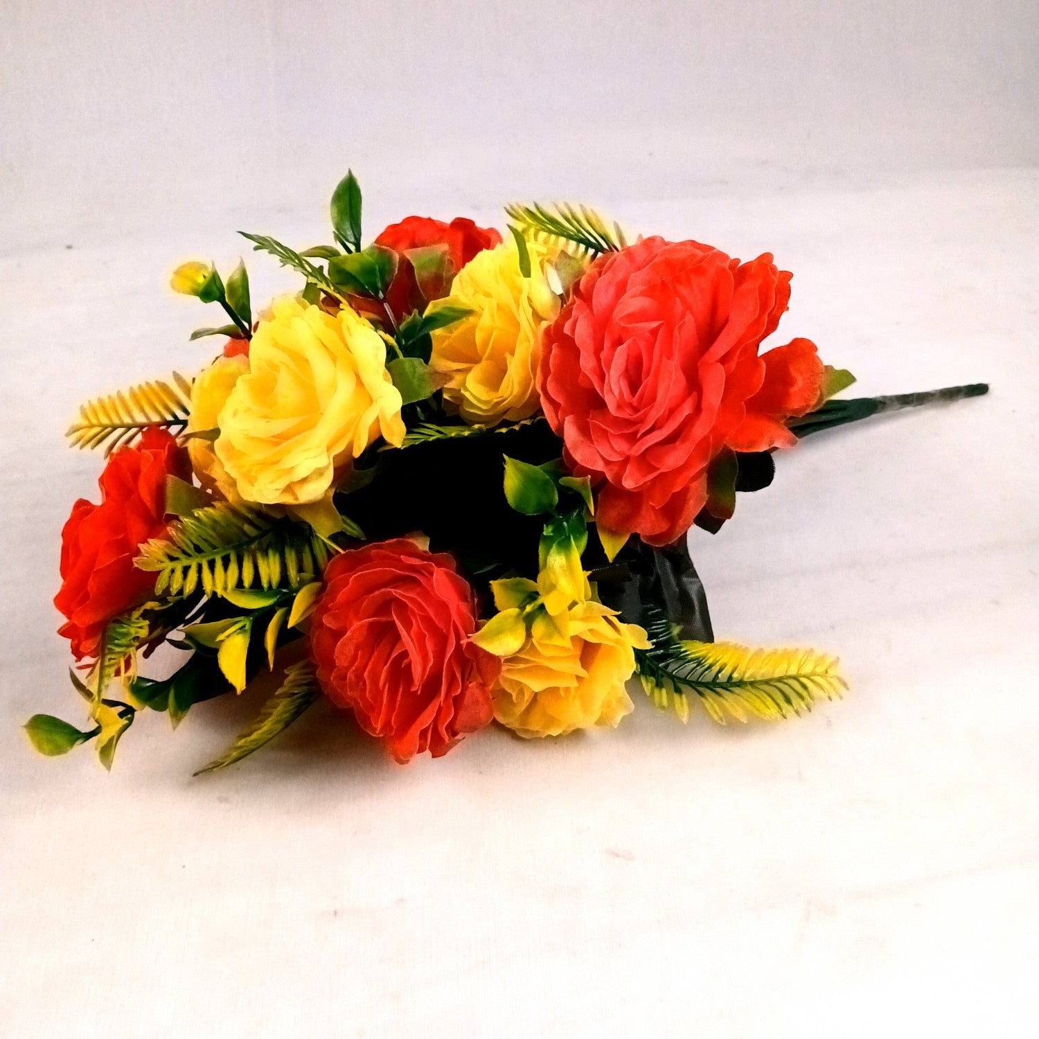 Artificial Flowers Rose Bunches for Vase Pot | Faux Flowers Stem - for Home Decor Living Room Side Table Centerpiece - 18 Inch - Apkamart #Style_Design 1