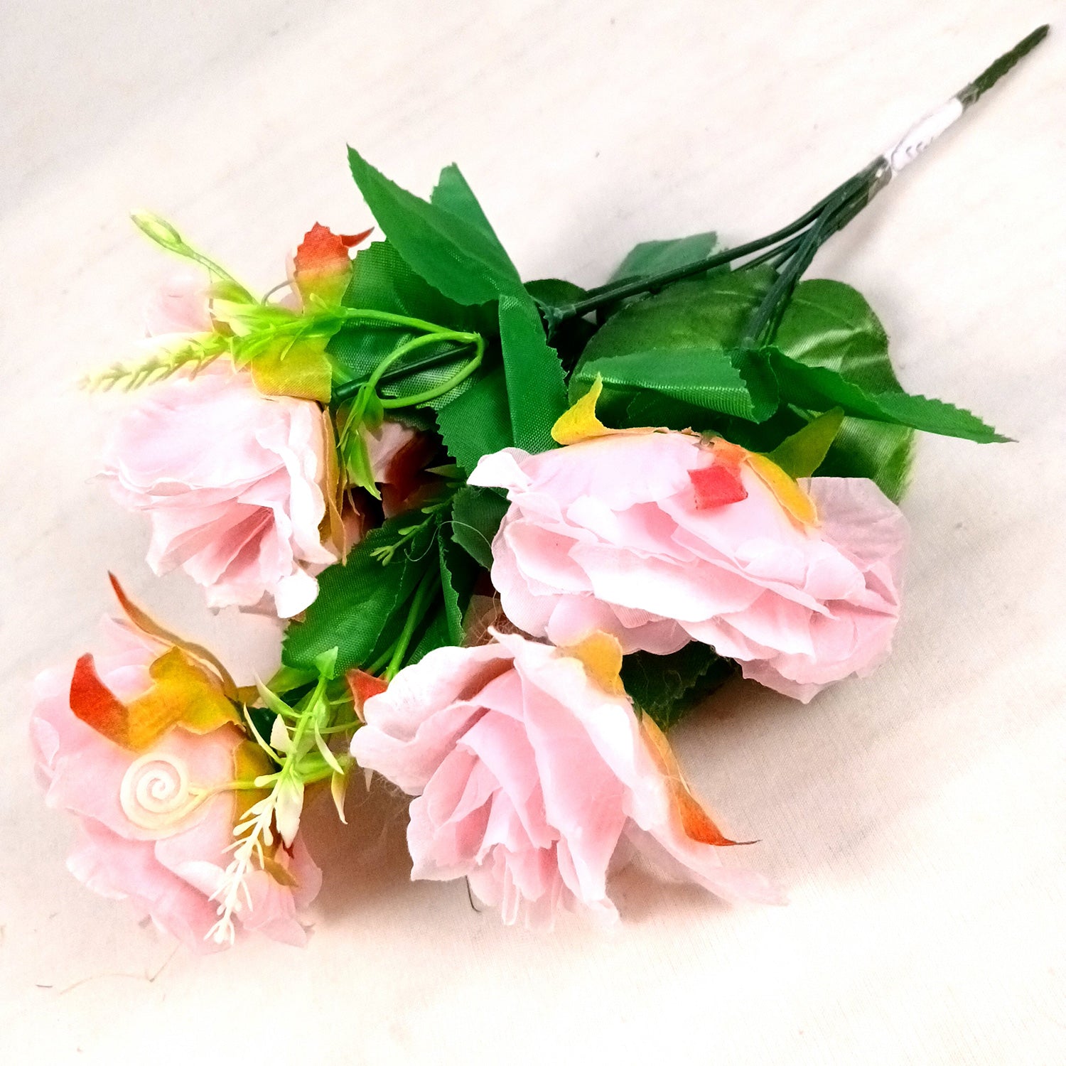 Artificial Flowers Rose Bunches for Vase Pot | Faux Flowers Stem - for Home Decor, Living Room, Office & Festivals Decoration (Vase Not Included) - 14 Inch - Apkamart #Colour_Pink