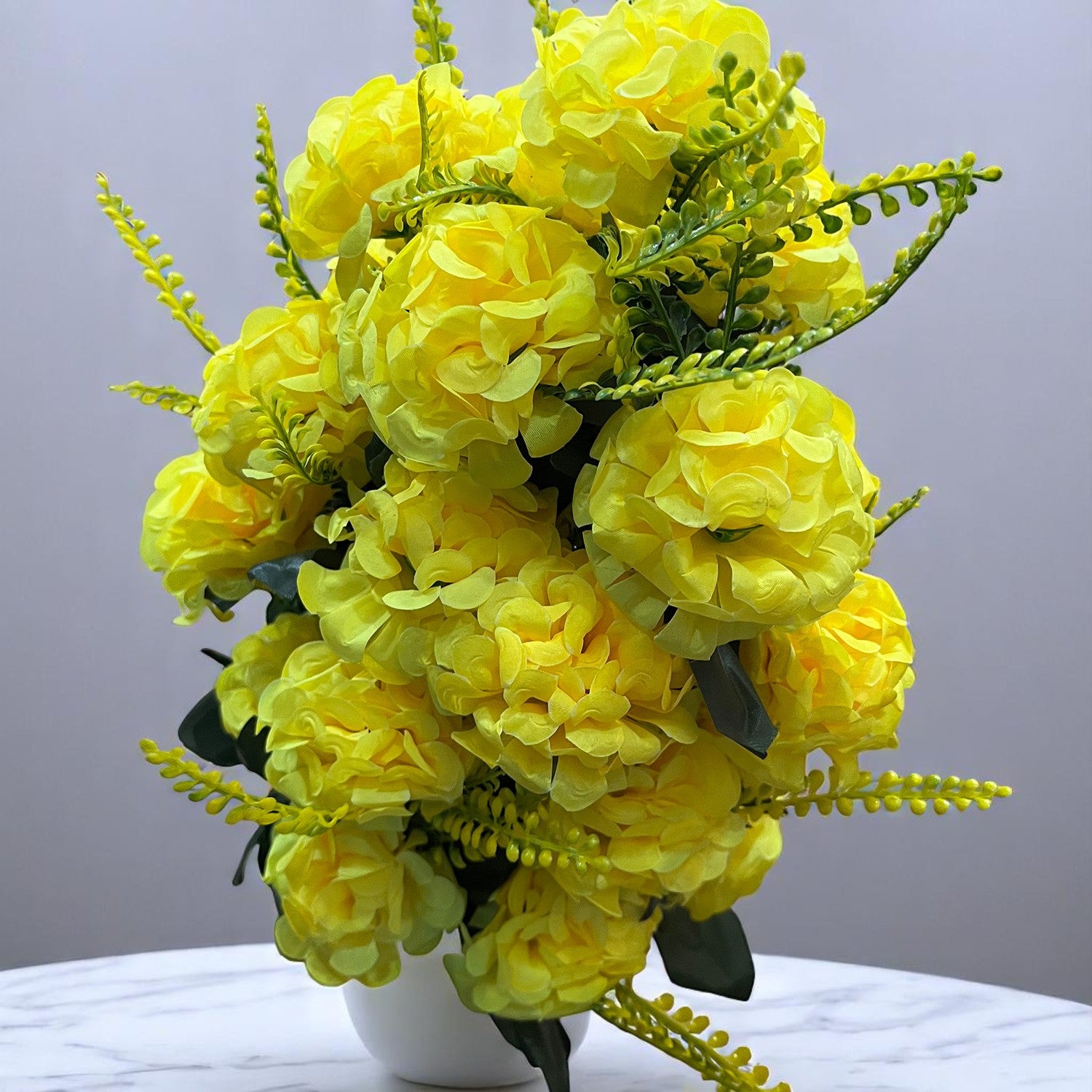 Artificial Flowers for Home Decoration - With Metal Stand - For Wall Hanging - Apkamart #Colour_Yellow