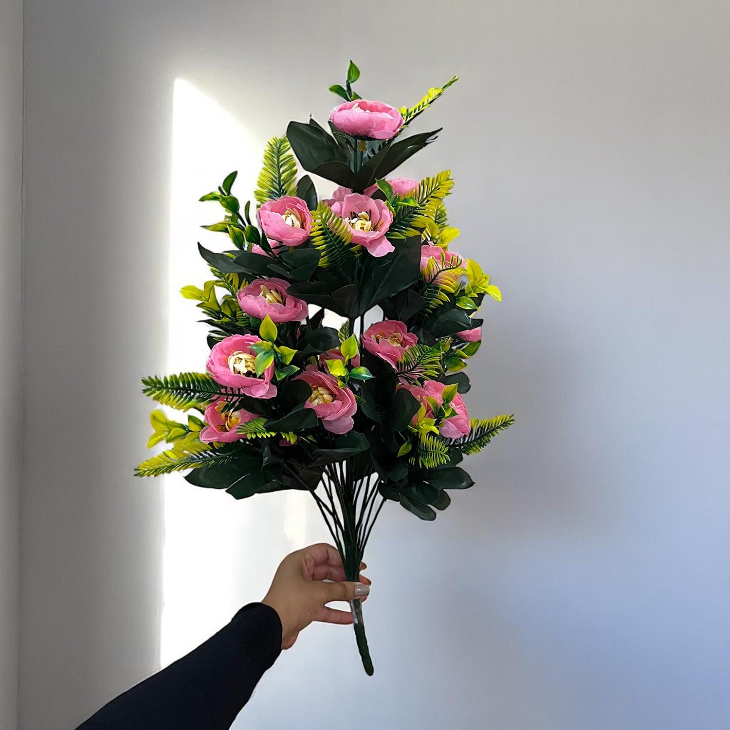 Artificial Flower Bouquets | Fake Flowers Bunch - for Vase, Home, Bedroom, Balcony, Office Corner, Living Room Decoration (Vase Not Included) - 26 Inch - Apkamart #Colour_Pink