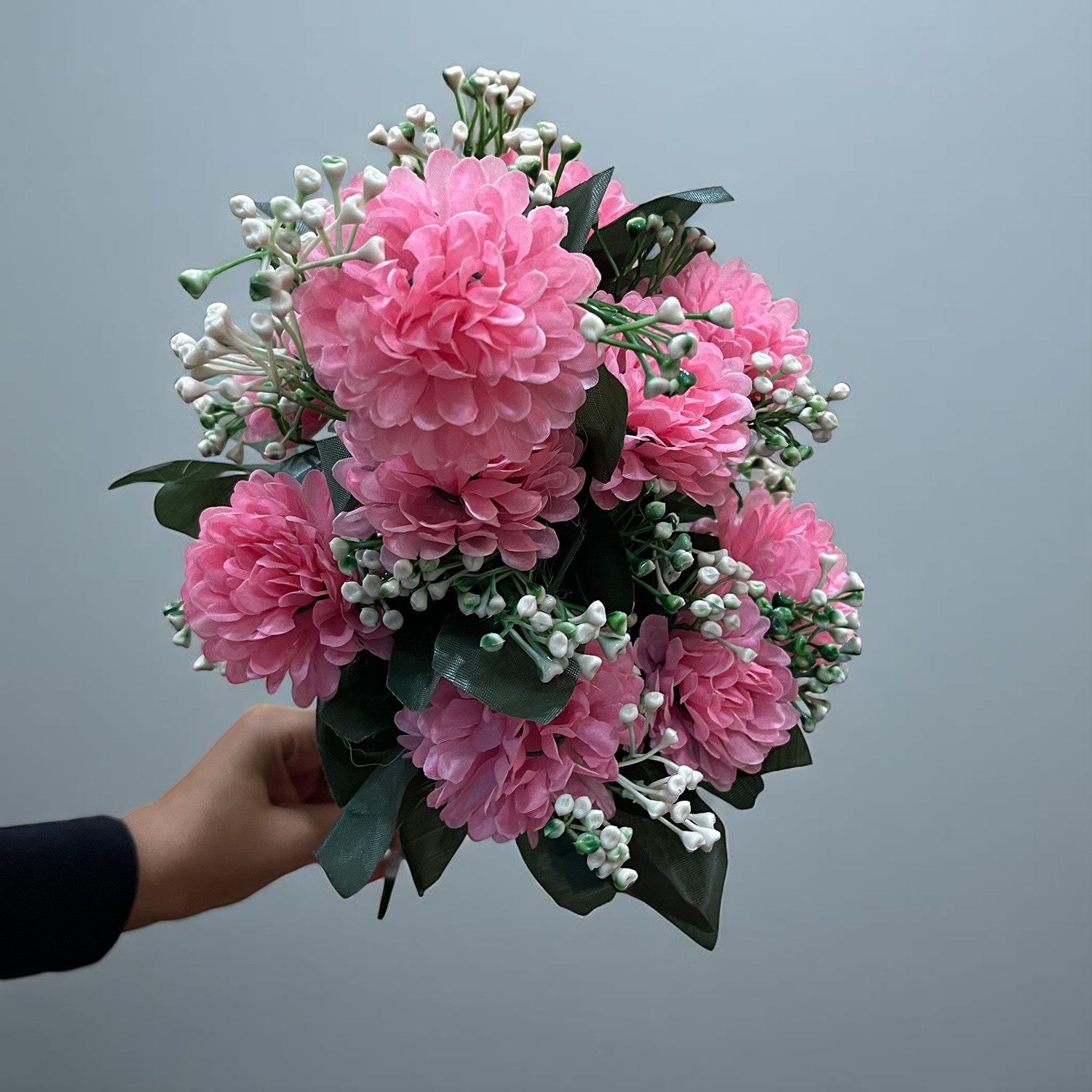 Artificial Flower Bouquet | Faux Flowers & Plants Bunch - for Table Vase, Pot, Home Decor, Living Room, Side Table Center piece Decoration - Apkamart #Color_Pink