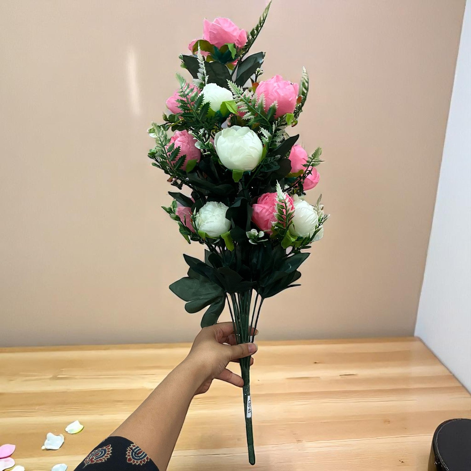 Artificial Rose Flowers Bunches for Vase Pot | Faux Flowers Stem - for Home Decor Side Table Centerpiece - 26 Inch - Apkamart #Style_Design 2