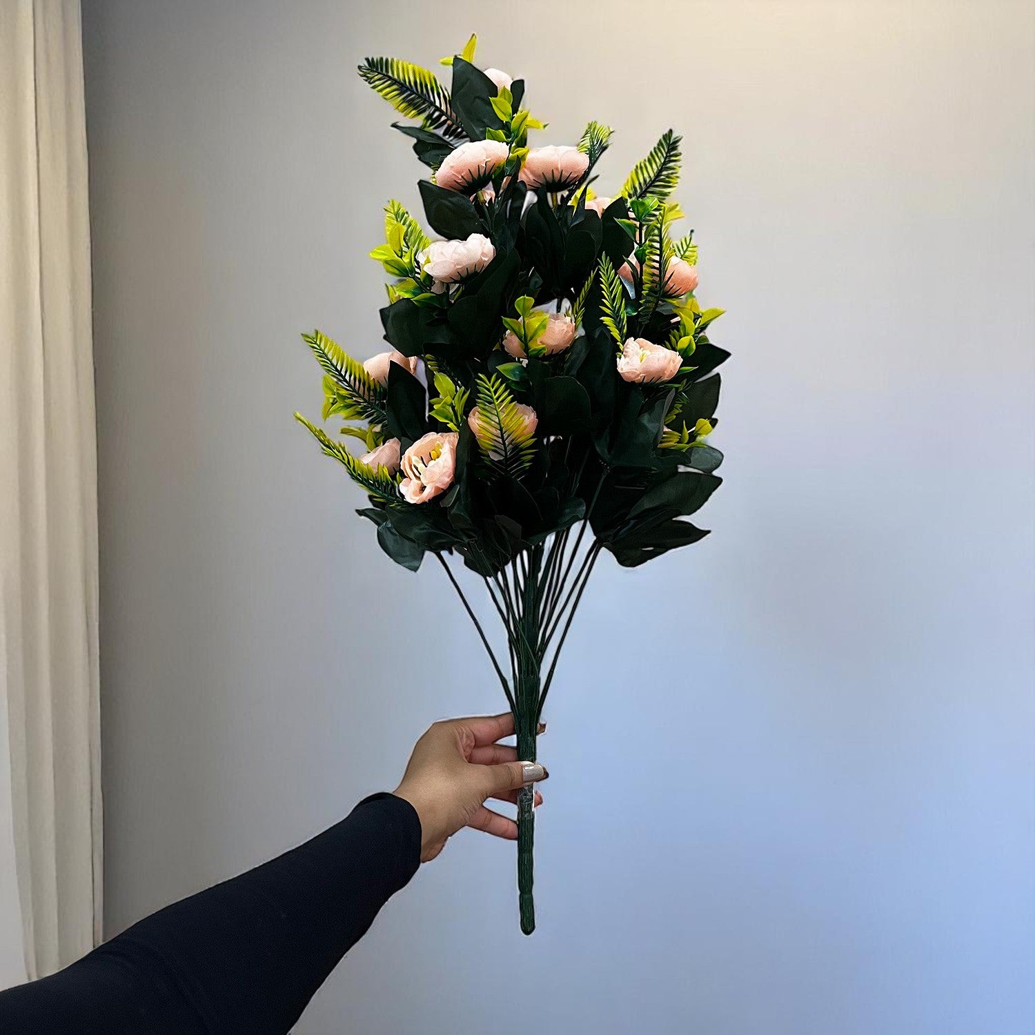 Artificial Flower Bouquets | Fake Flowers Bunch - for Vase, Home, Bedroom, Balcony, Office Corner, Living Room Decoration (Vase Not Included) - 26 Inch - Apkamart #Colour_Orange