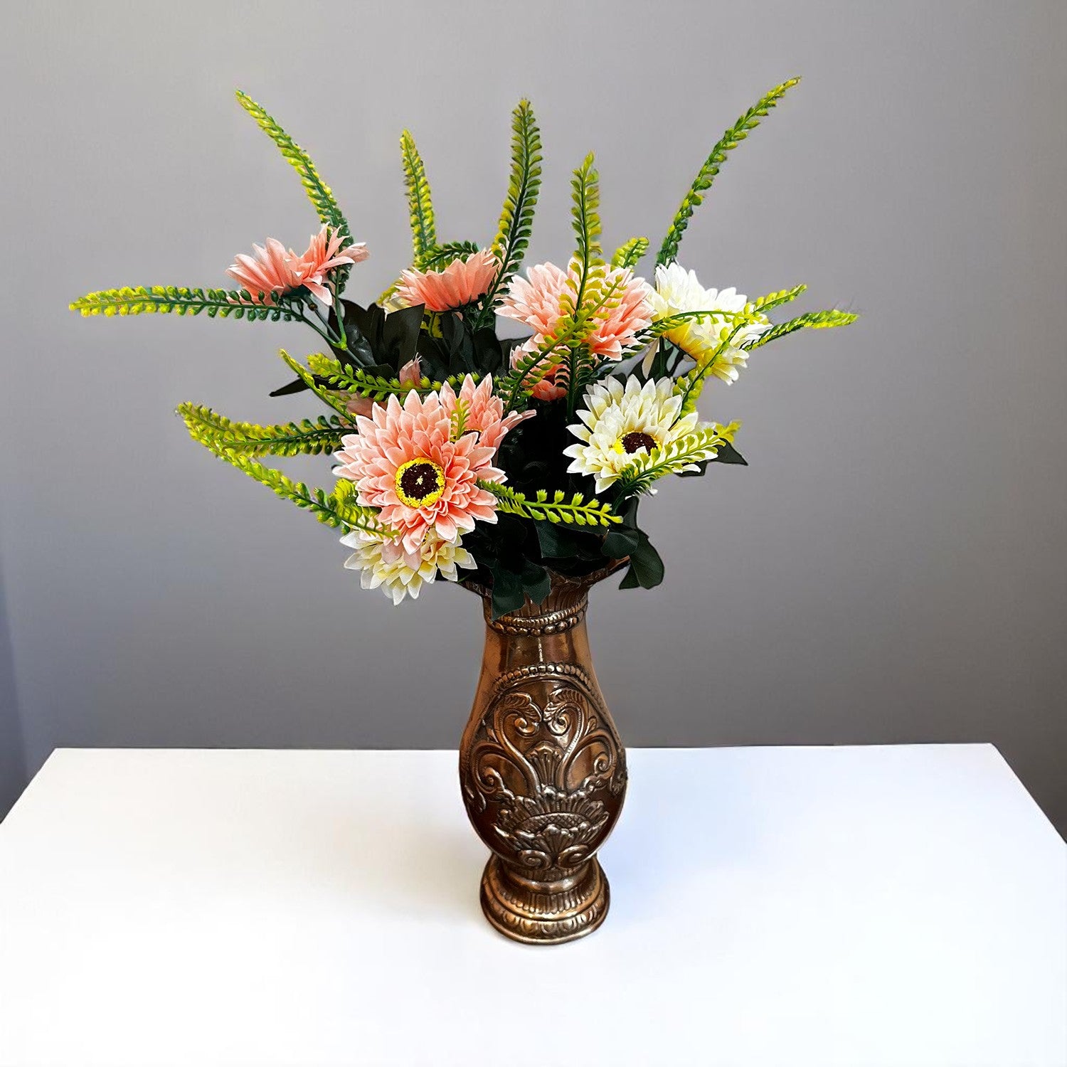 Artificial Flowers - Gerbera Daisy Bunches | Faux Flower Sticks - for Home Decor, Living Room, Office & Festivals Decoration (Vase Not Included) - 14 Inch - Apkamart #Style_Design 1