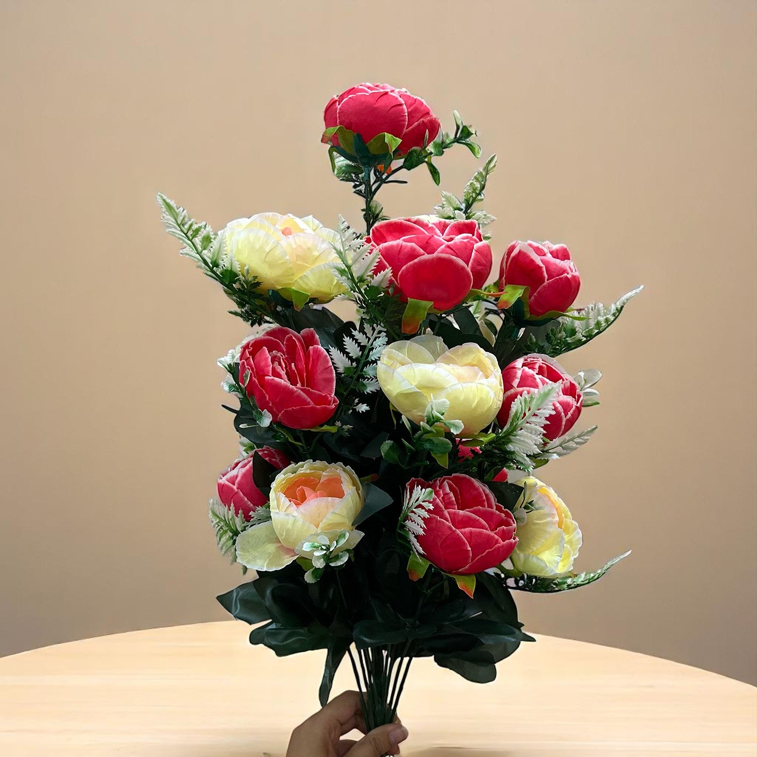 Artificial Rose Flowers Bunches for Vase Pot | Faux Flowers Stem - for Home Decor Side Table Centerpiece - 26 Inch - Apkamart #Style_Design 3