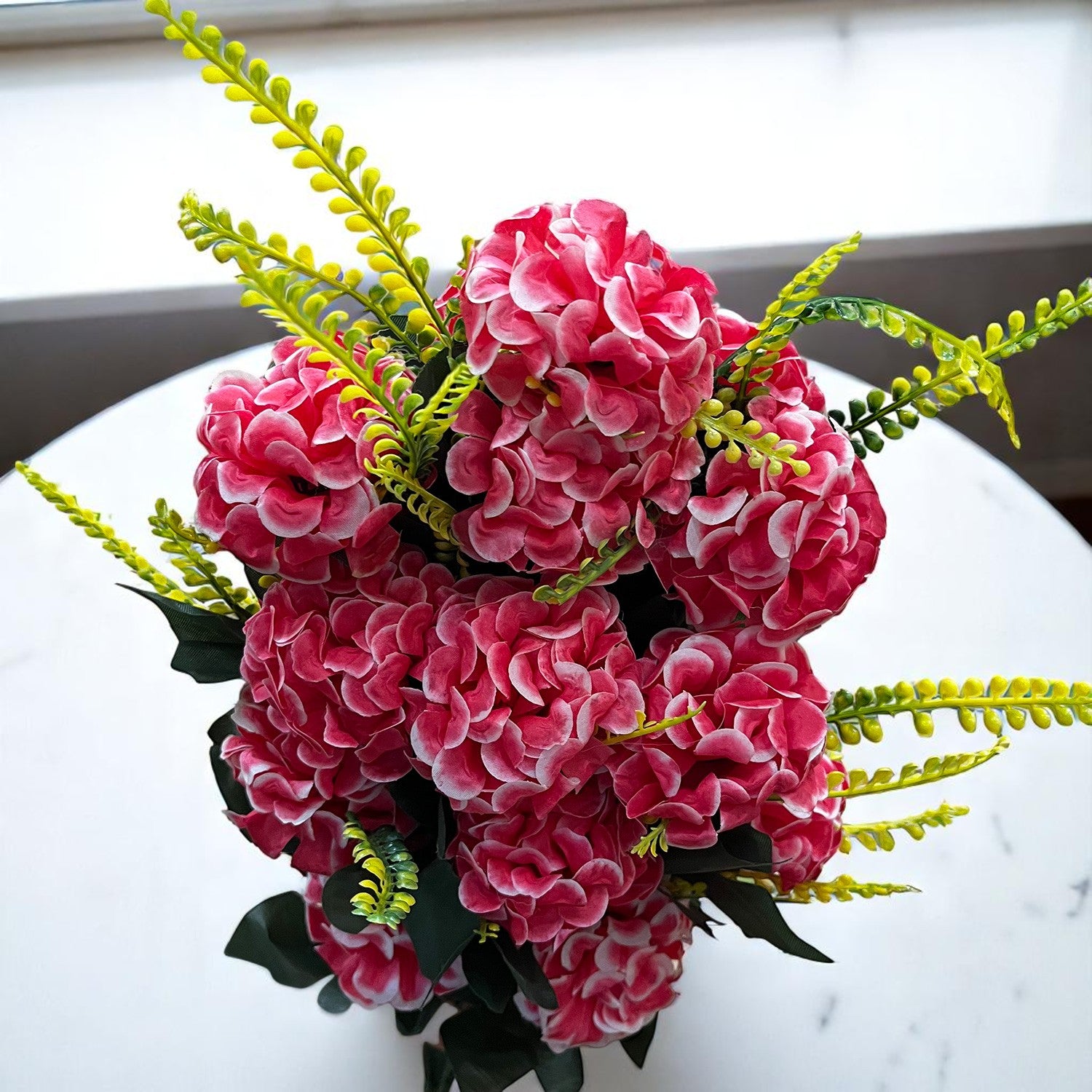 Artificial Flowers for Home Decoration - With Metal Stand - For Wall Hanging - Apkamart #Colour_Pink