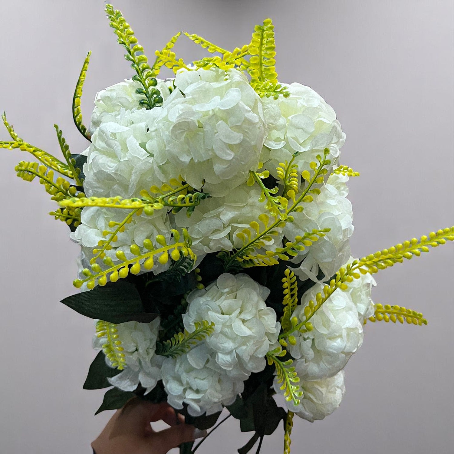 Artificial Flowers Carnation Bunches | Faux Flower Sticks - for Home Decor, Living Room, Office & Festivals Decoration (Vase Not Included) - 27 Inch - Apkamart #Colour_White