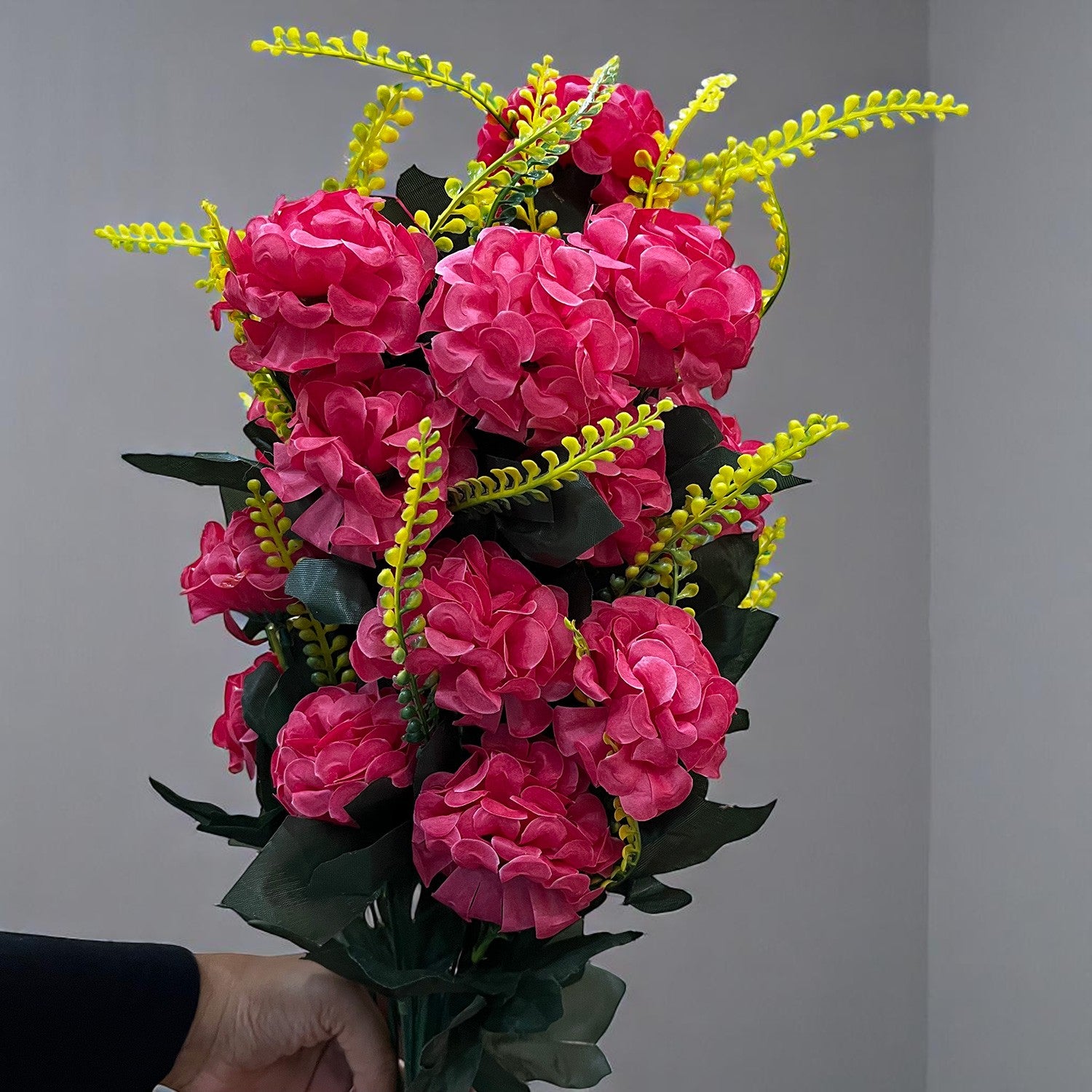 Artificial Flowers Carnation Bunches | Faux Flower Bouquet / Sticks - for Home Decor, Living Room, Office & Festivals Decoration (Vase Not Included) - 27 Inch - Apkamart #Colour_Pink