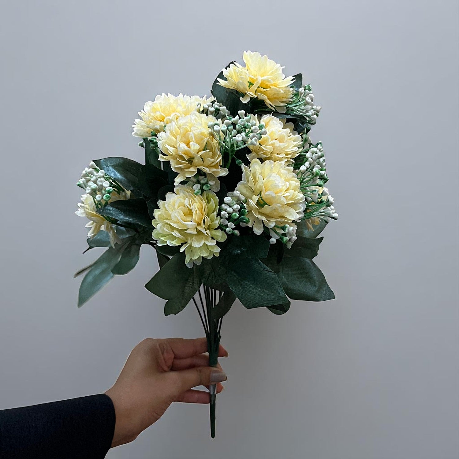 Artificial Flower Plant With Vase Pot | Decorative Flowers Bunch & Stems - for Table Vase, Pot, Home Decor, Living Room, Side Table Centerpiece & Festival Decoration - Apkamart #Colour_Orange