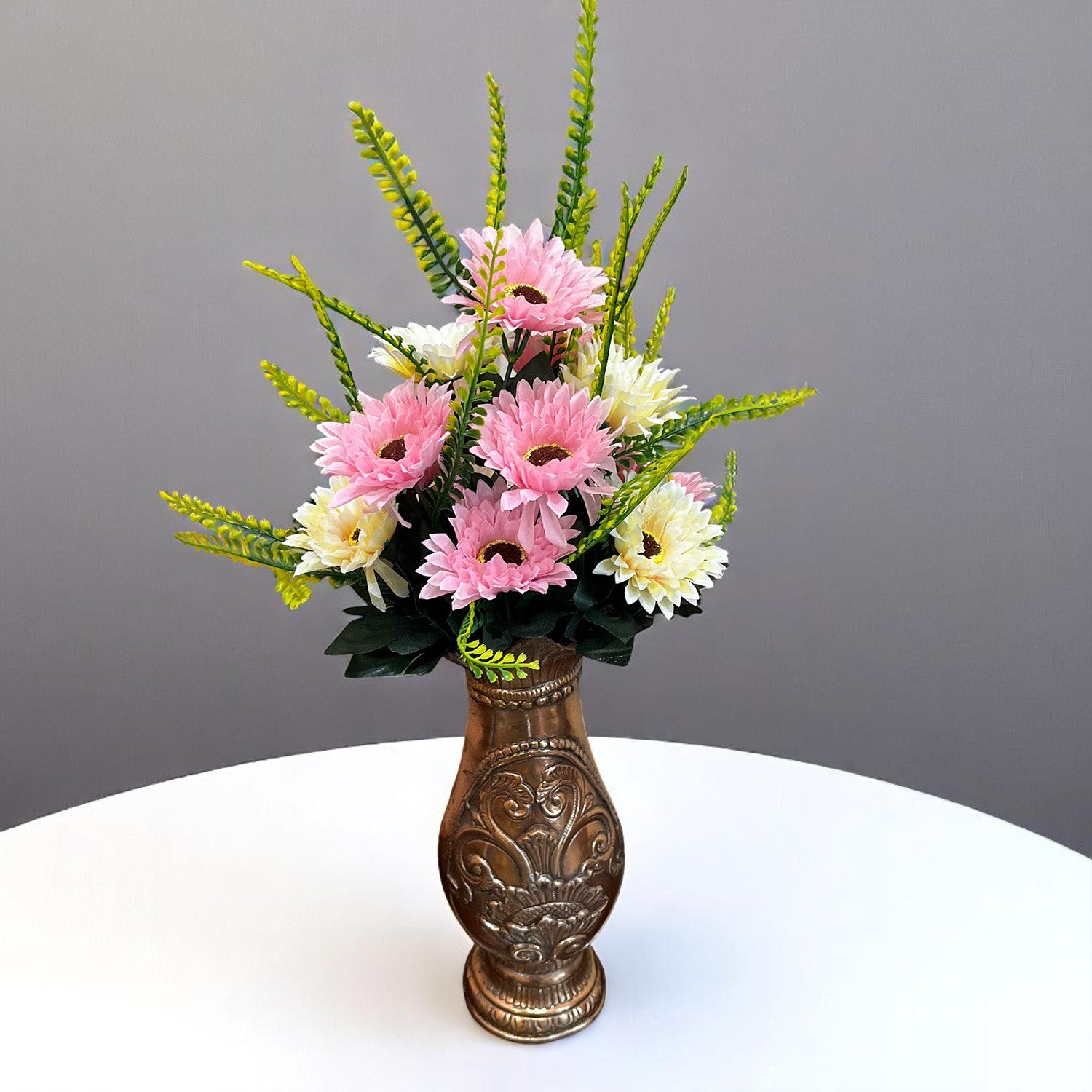 Artificial Flowers - Gerbera Daisy Bunches | Faux Flower Sticks - for Home Decor, Living Room & Festivals Decoration (Vase Not Included) - 14 Inch - Apkamart #Style_Design 2