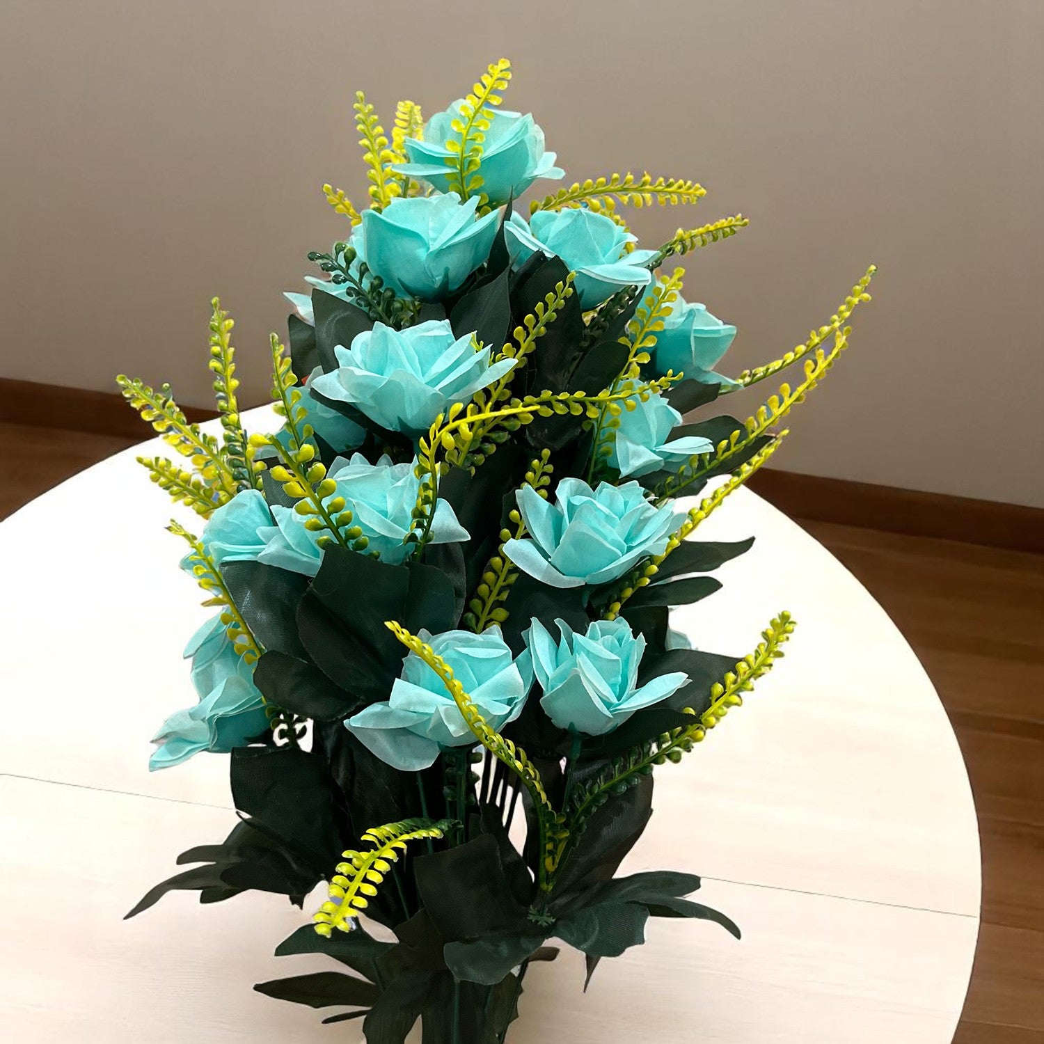 Artificial Flower Rose Bouquets | Faux Flowers Bunch - for Table Vase, Pot, Home Decor, Living Room, Side Table Centerpiece - 26 Inch - Apkamart #Colour_Multicolor