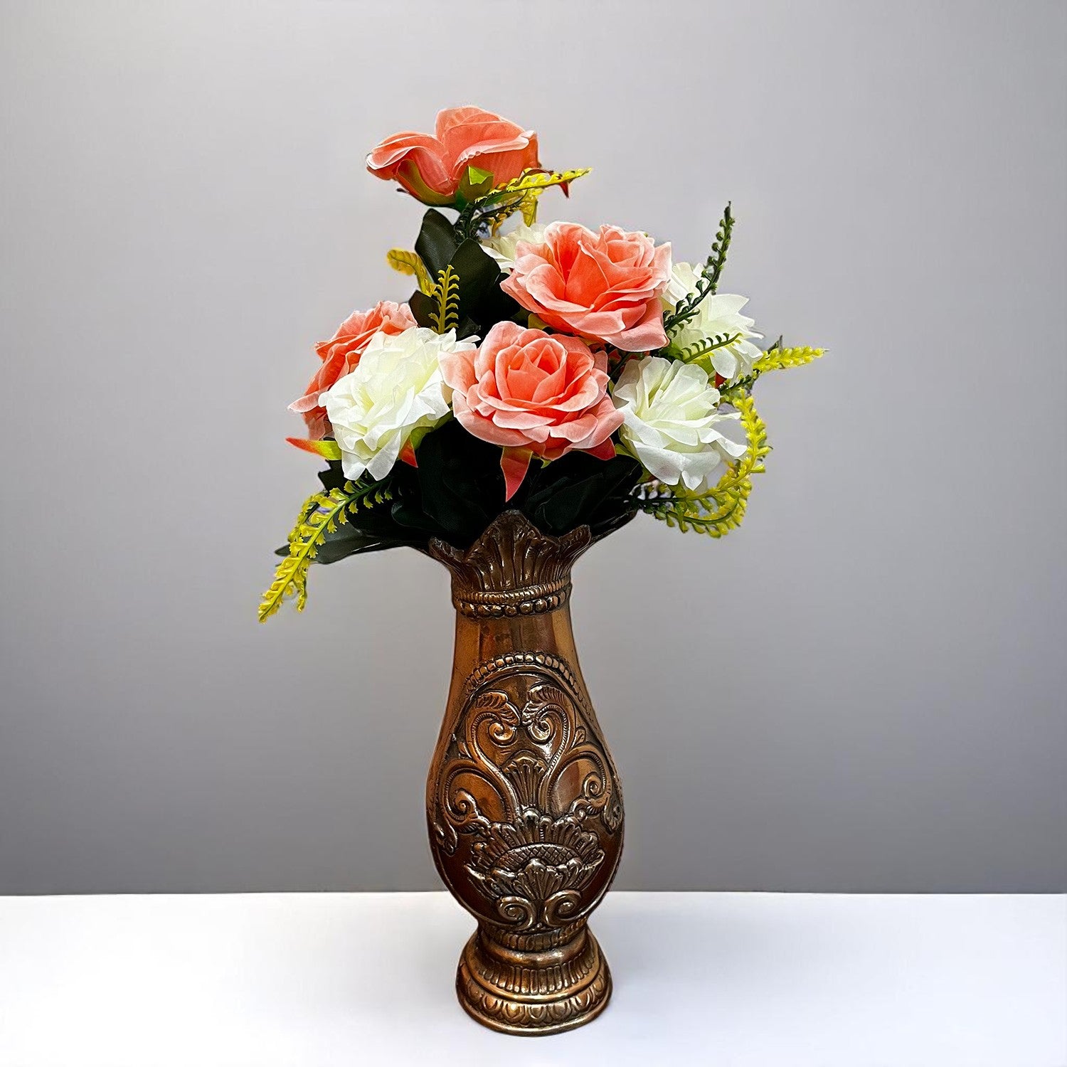 Artificial Flowers Rose Bunches for Vase Pot | Faux Flowers Stem - for Home Decor, Living Room, Office & Festivals Decoration (Vase Not Included) - 16 Inch - Apkamart #Style_Design 2