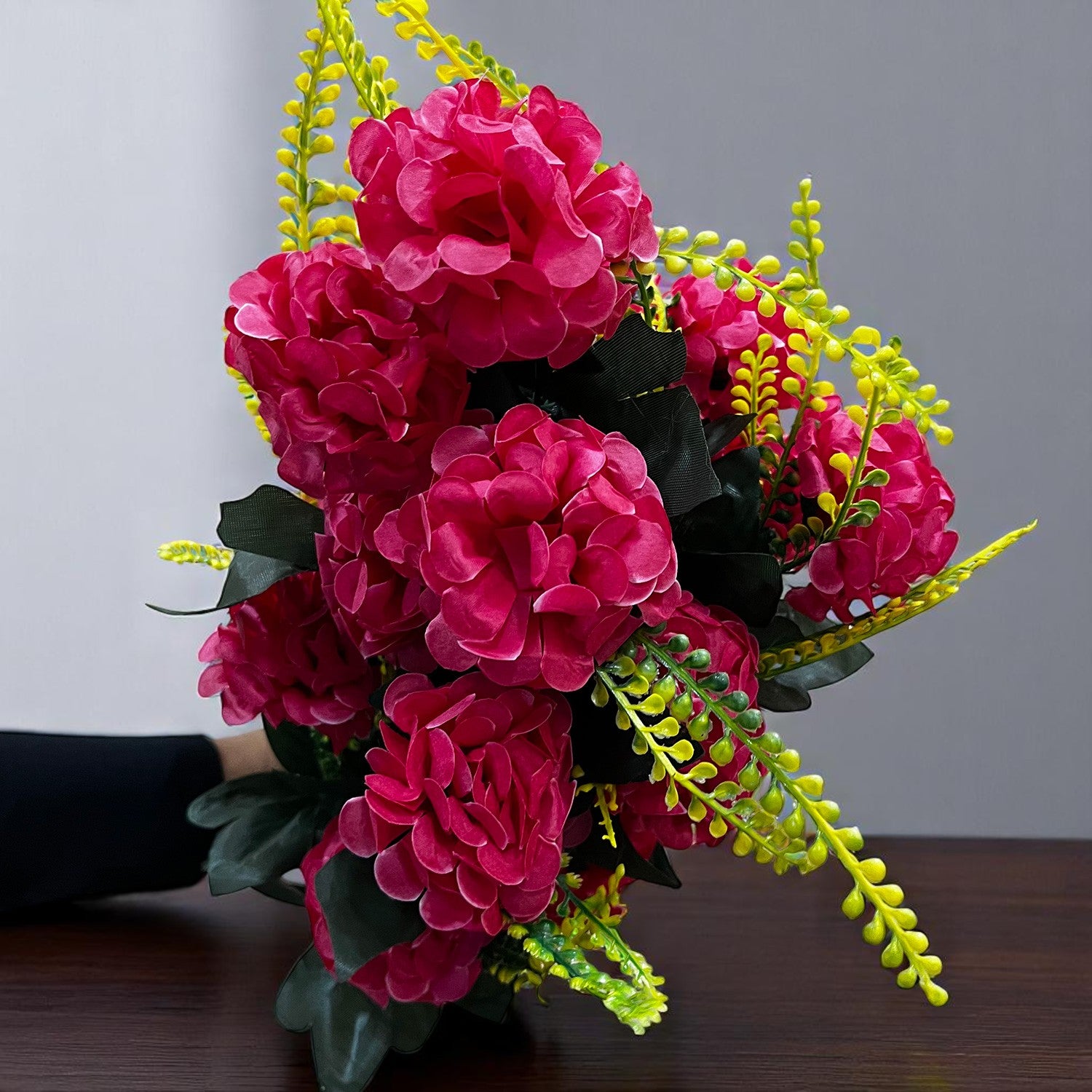 Artificial Flowers Carnation Bunches | Faux Flower Bouquet / Sticks - for Home Decor, Living Room, Office & Festivals Decoration (Vase Not Included) - 27 Inch - Apkamart #Colour_Pink