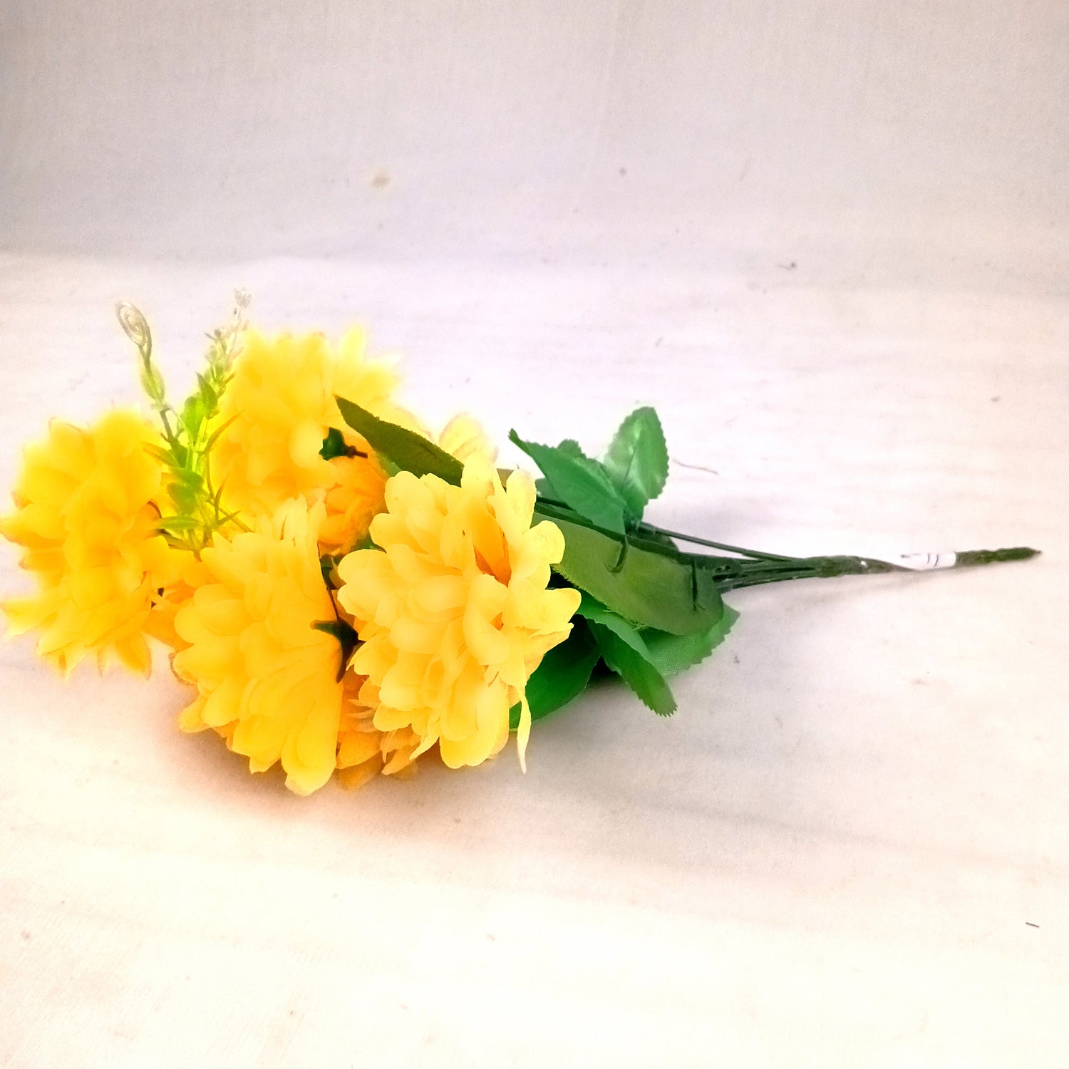 Artificial Flowers Dahlia Bunches for Vase Pot | Faux Flowers Stick - for Home Decor, Living Room, Wedding & Party Decoration (Vase Not Included) - 14 Inch - Apkamart #Colour_Yellow