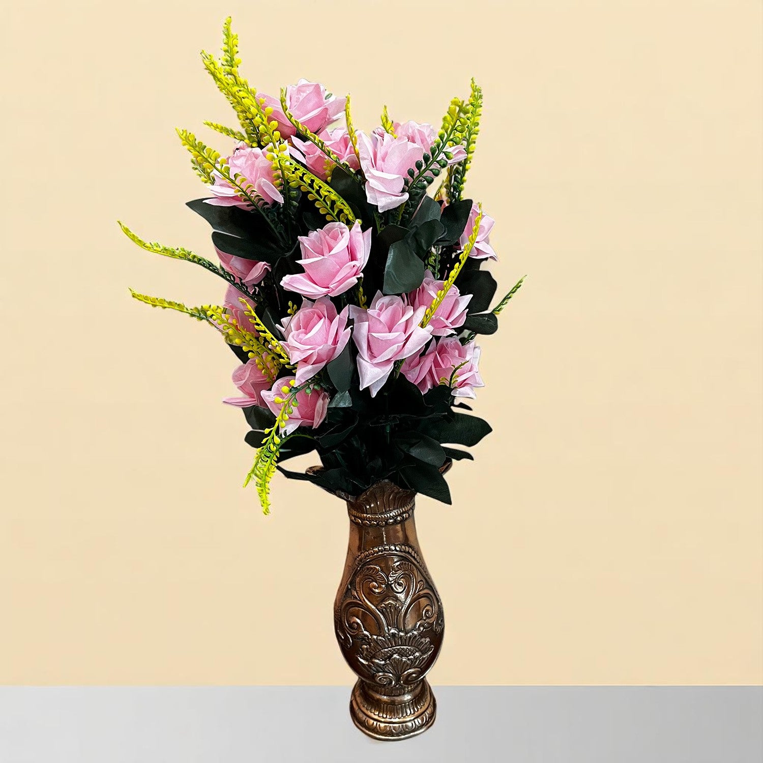 Artificial Flowers for Home Decoration -With Metal Stand - For Home & Wall Decor - 26 Inch _Apkamart