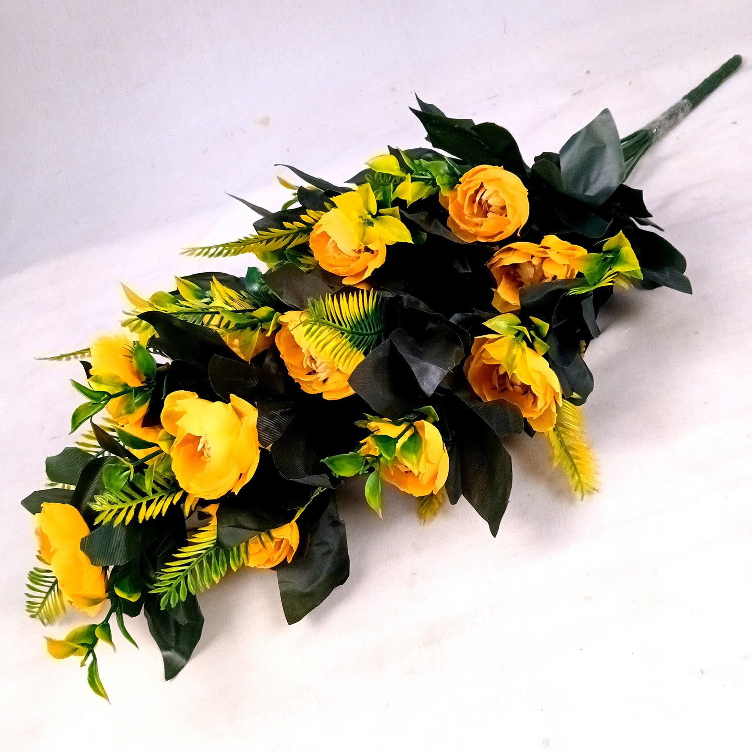 Artificial Flower Bouquets | Fake Flowers Bunch / Sticks - for Vase, Home, Bedroom, Balcony, Office Corner, Living Room (Vase Not Included) - 26 Inch - Apkamart #Colour_Yellow