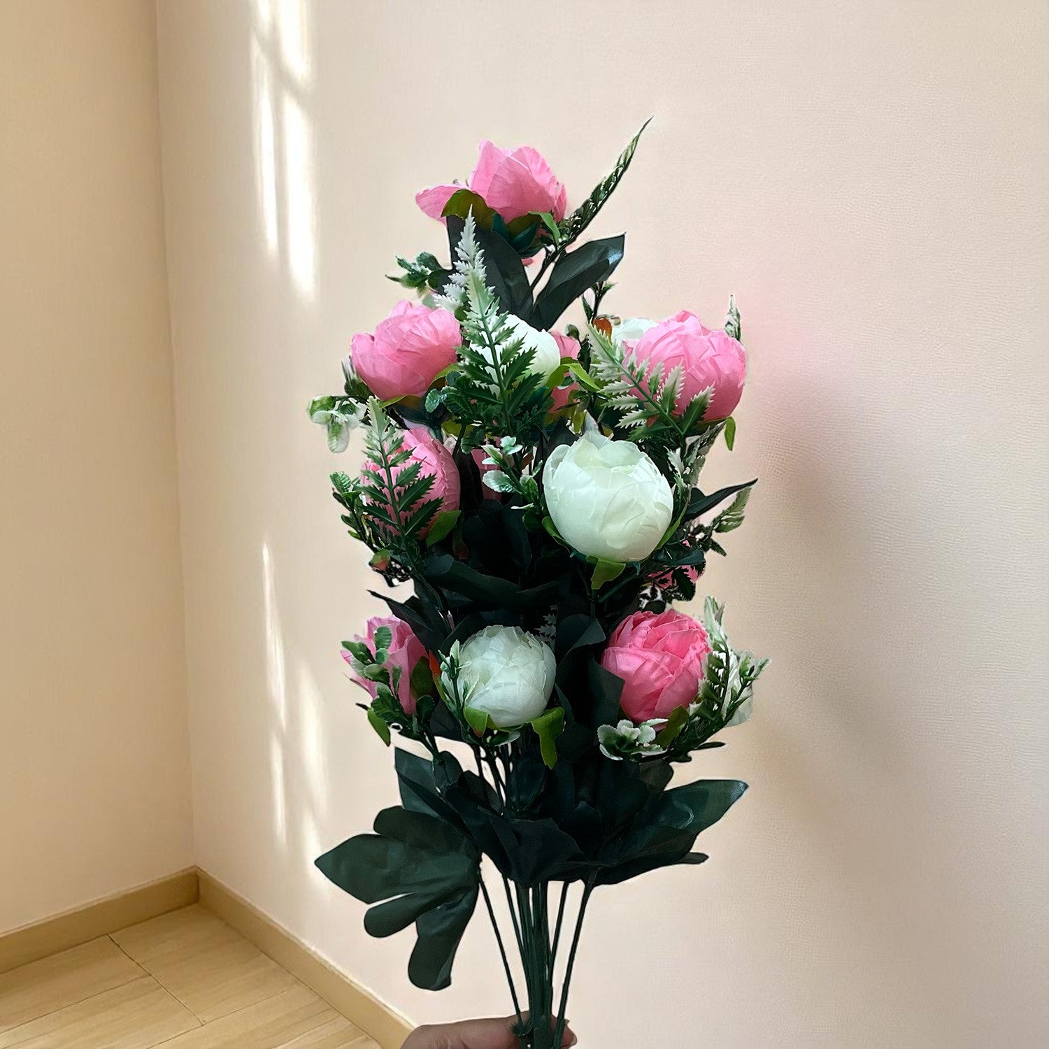 Artificial Rose Flowers Bunches for Vase Pot | Faux Flowers Stem - for Home Decor Side Table Centerpiece - 26 Inch - Apkamart #Style_Design 2