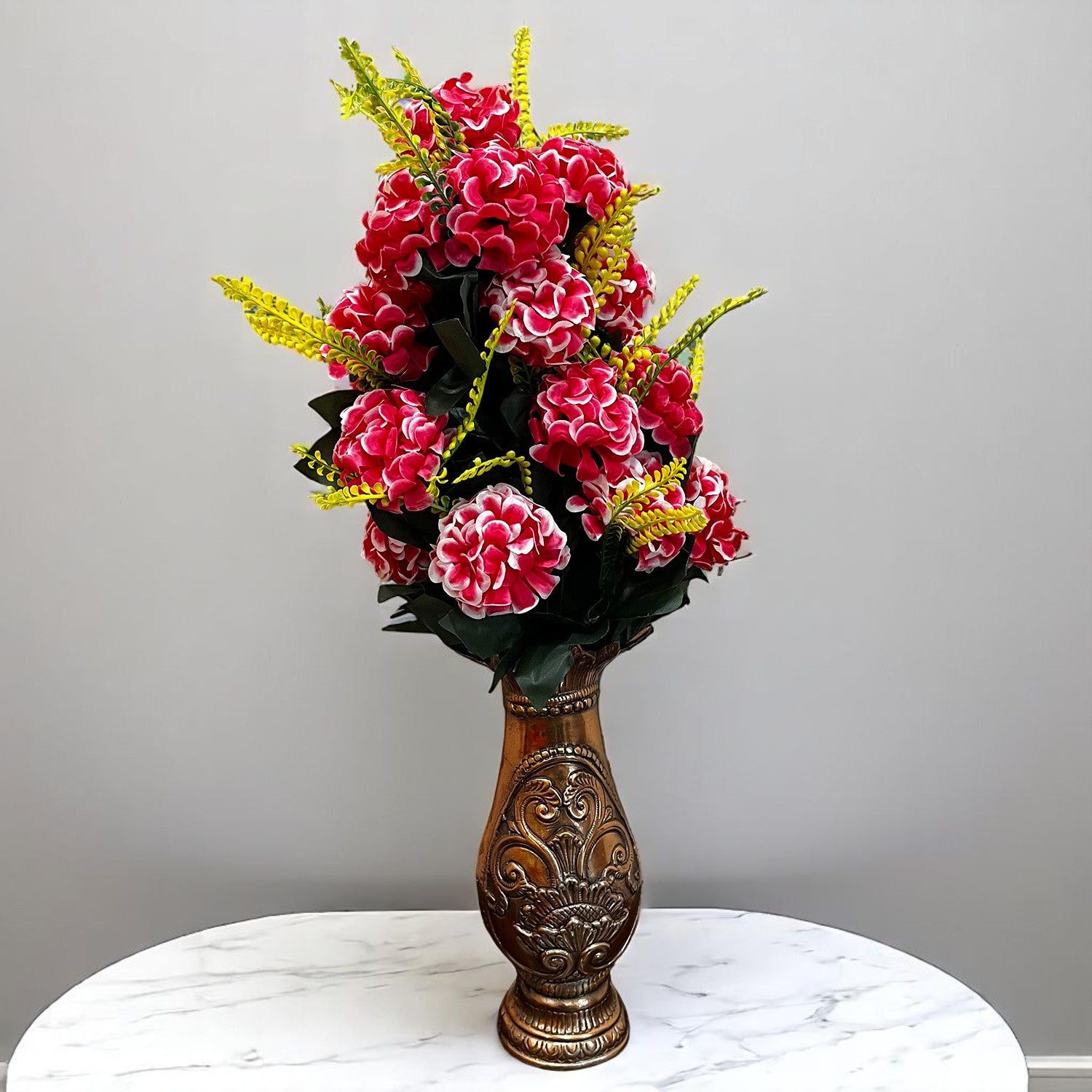 Artificial Flowers for Home Decoration - With Metal Stand - For Wall Hanging - Apkamart #Colour_Pink