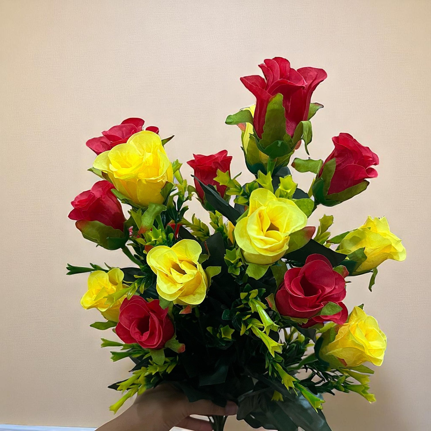 Artificial Rose Flower Bouquets | Faux Flowers Bunch - for Table Vase, Pot, Home Decor, Side Table Centerpiece - 29 Inch - Apkamart #Style_Design 2