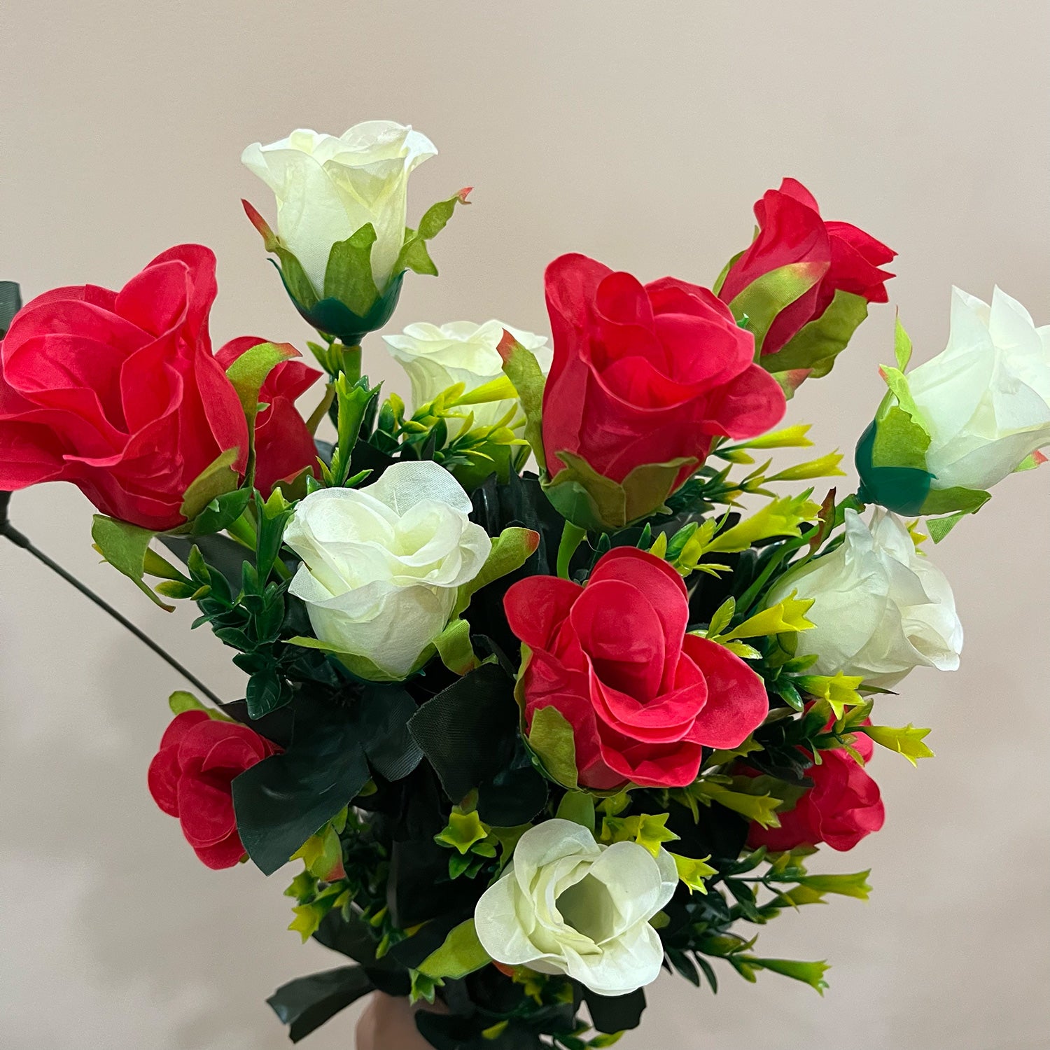 Artificial Rose Flower Bouquets | Faux Flowers Bunch - for Table Vase, Pot, Home Decor, Side Table Centerpiece - 29 Inch - Apkamart #Style_Design 3