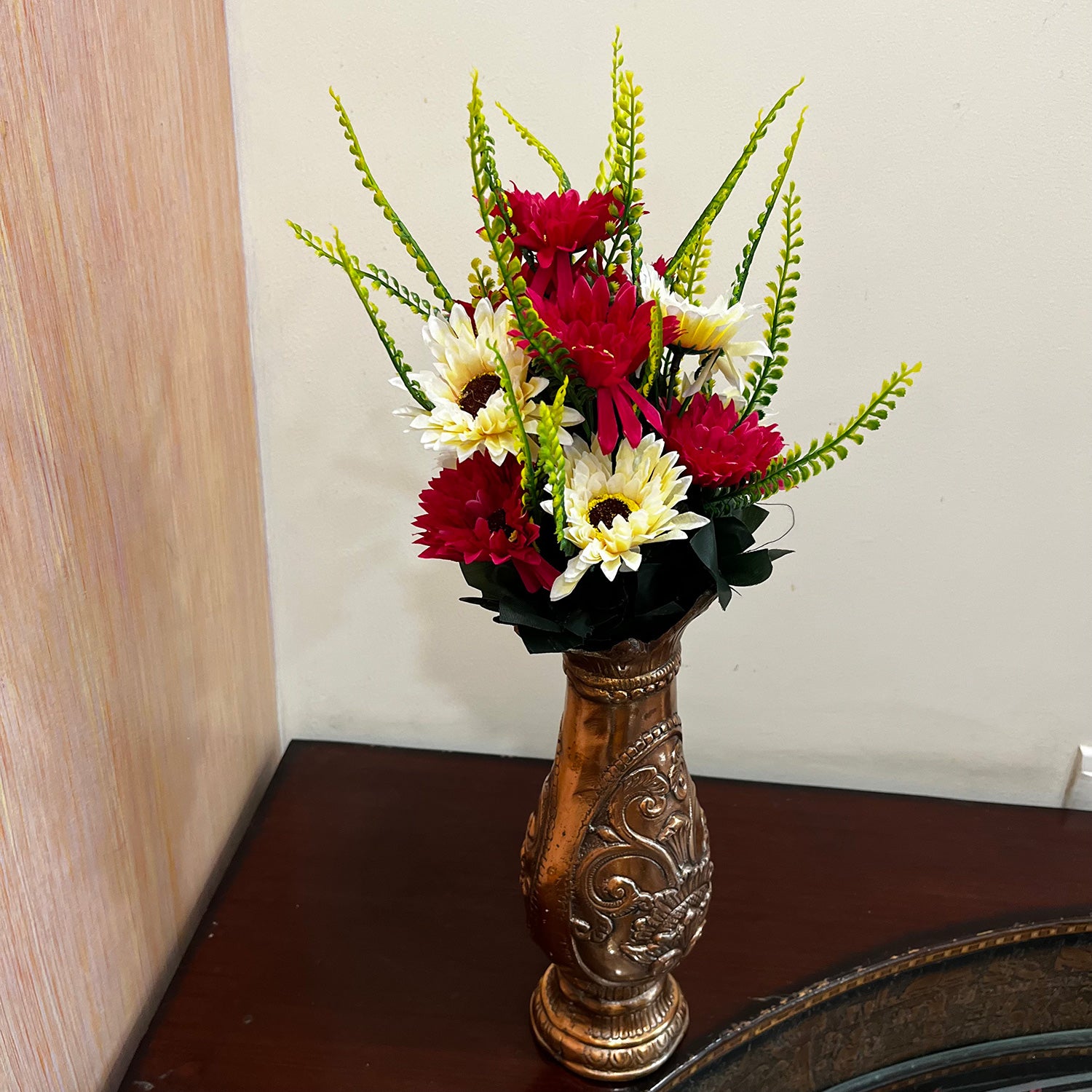 Artificial Flowers - Gerbera Daisy Bunches | Faux Flower Sticks - for Home Decor, Living Room, Office & Festivals Decoration (Vase Not Included) - 14 Inch - Apkamart #Style_Design 2