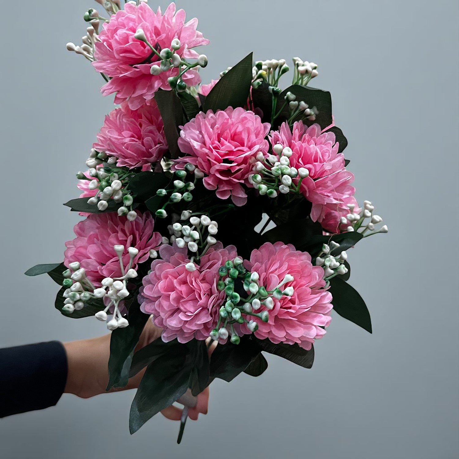 Artificial Flower Bouquet | Faux Flowers & Plants Bunch - for Table Vase, Pot, Home Decor, Living Room, Side Table Center piece Decoration - Apkamart #Color_Pink