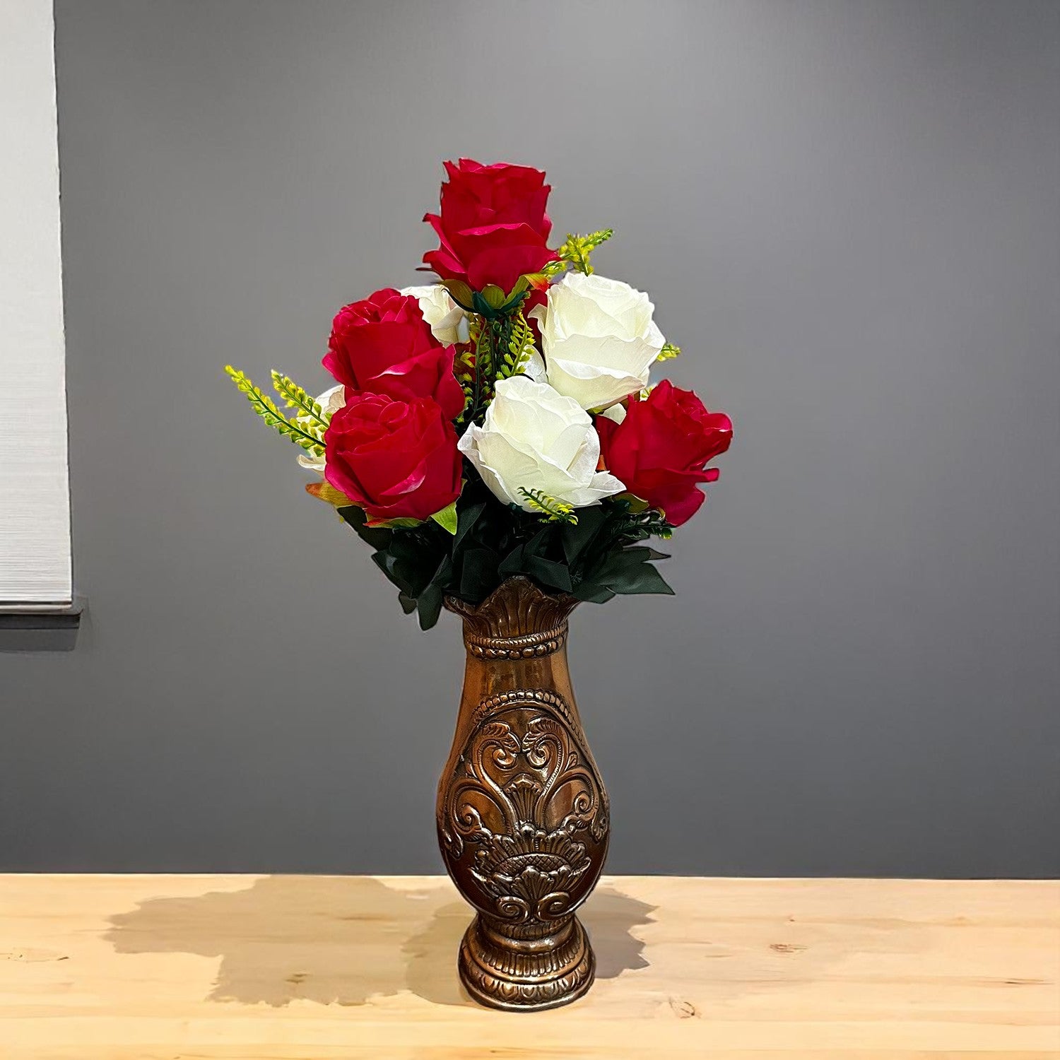 Artificial Flower Wall Hanging | Fake Creeper Flowers With Metal Stand Wall Mount - for Home Decor, Living Room, Balcony, Entrance Decoration - Apkamart #Style_Design 1