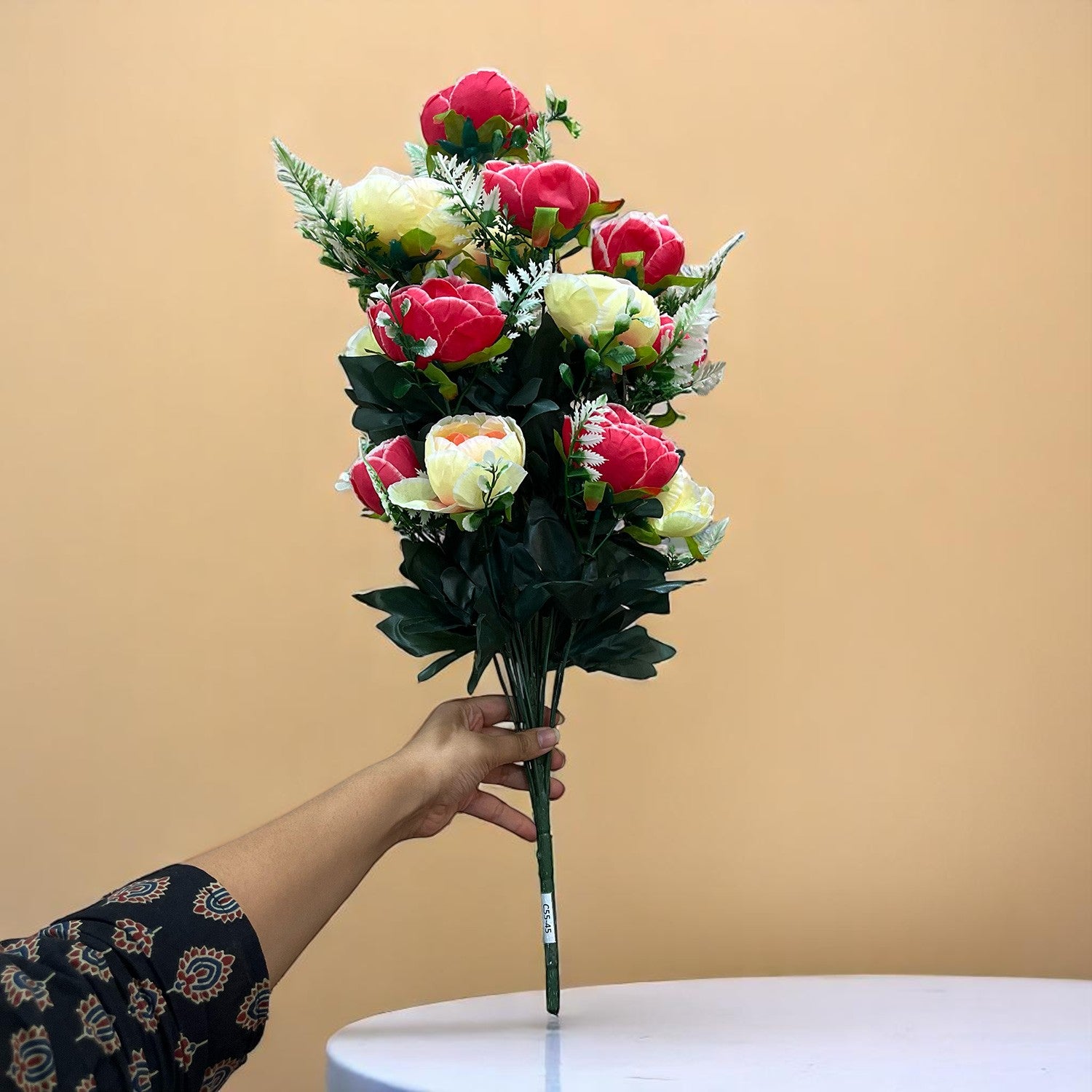 Artificial Rose Flowers Bunches for Vase Pot | Faux Flowers Stem - for Home Decor Side Table Centerpiece - 26 Inch - Apkamart #Style_Design 3