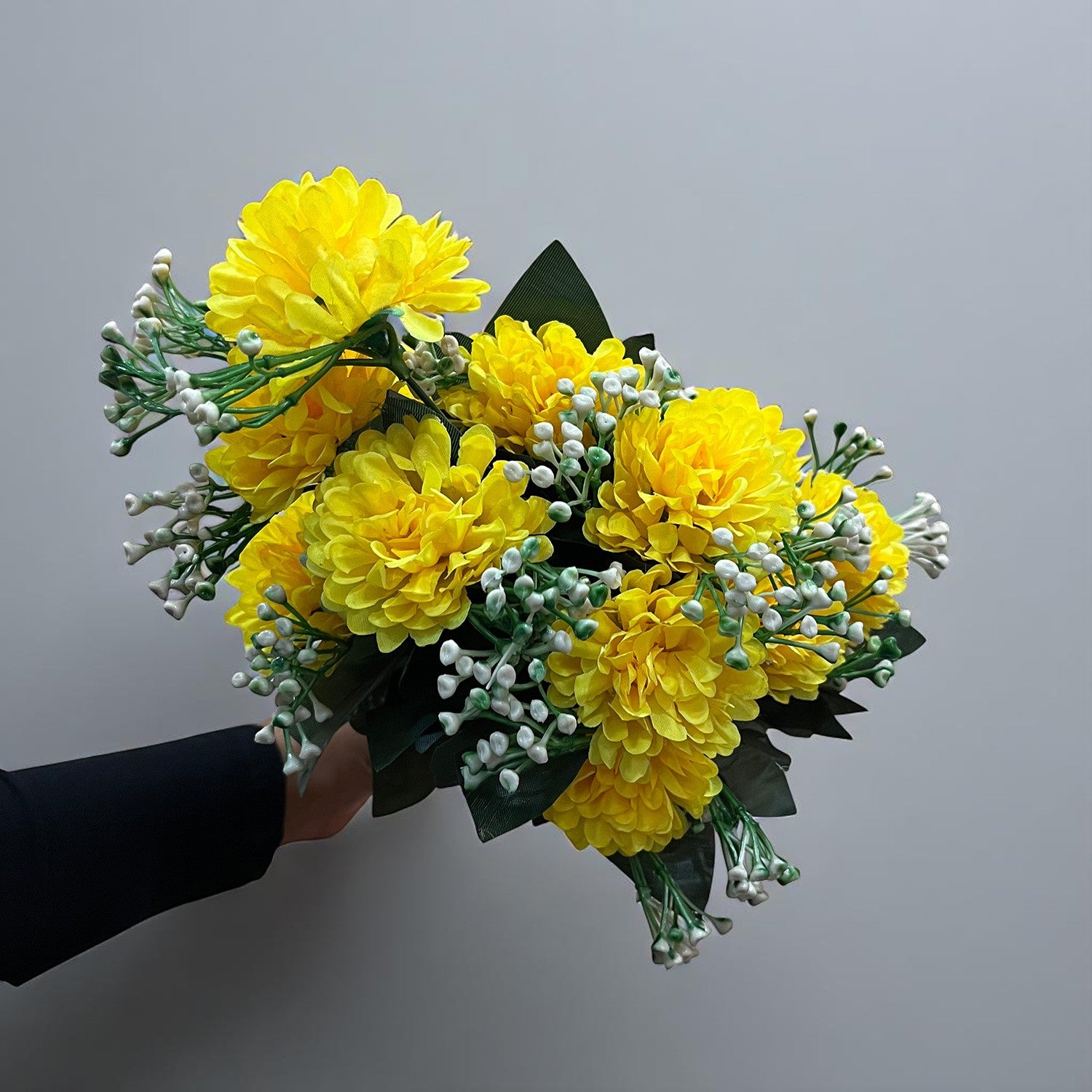 Artificial Flower Bouquet | Faux Flowers & Plants Bunch - for Table Vase, Pot, Home Decor, Living Room, Side Table Center piece Decoration - Apkamart #Color_Yellow
